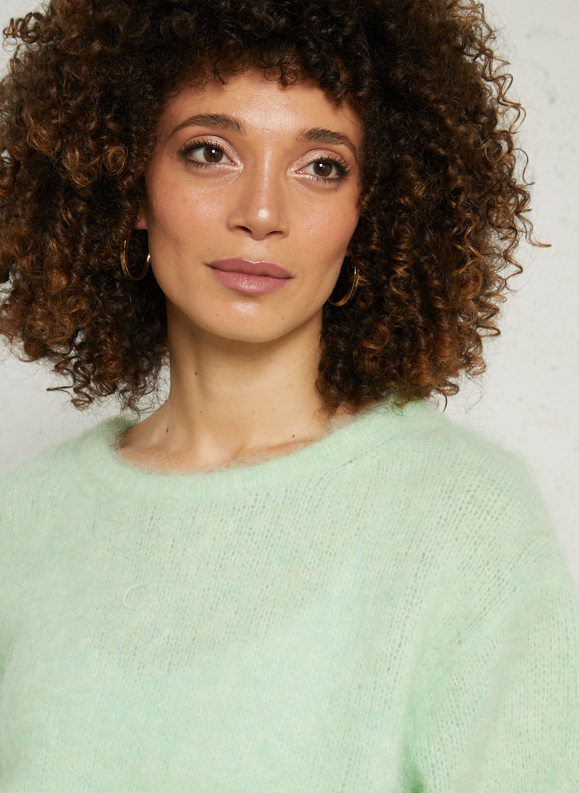 Pull oversize col rond en laine mélangée niby AMERICAN VINTAGE Vert