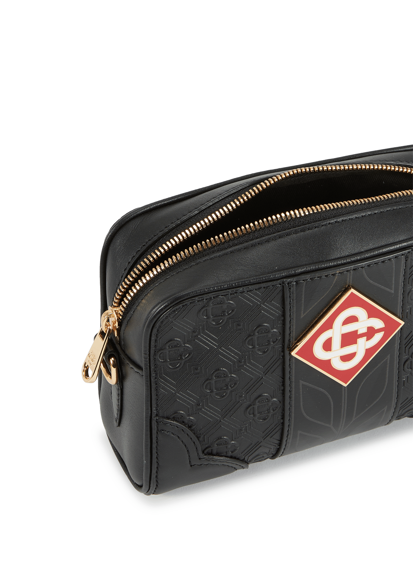 Sac à bandoulière Monogram en cuir de veau CASABLANCA PARIS Noir