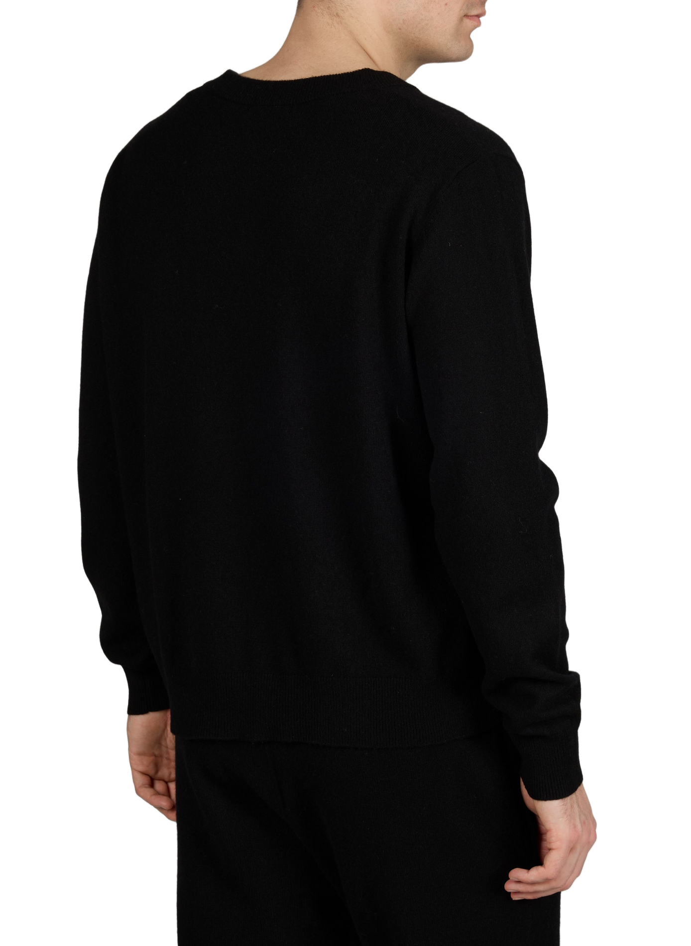 Pull col V en laine mérinos et cachemire ENTIRE STUDIOS Noir