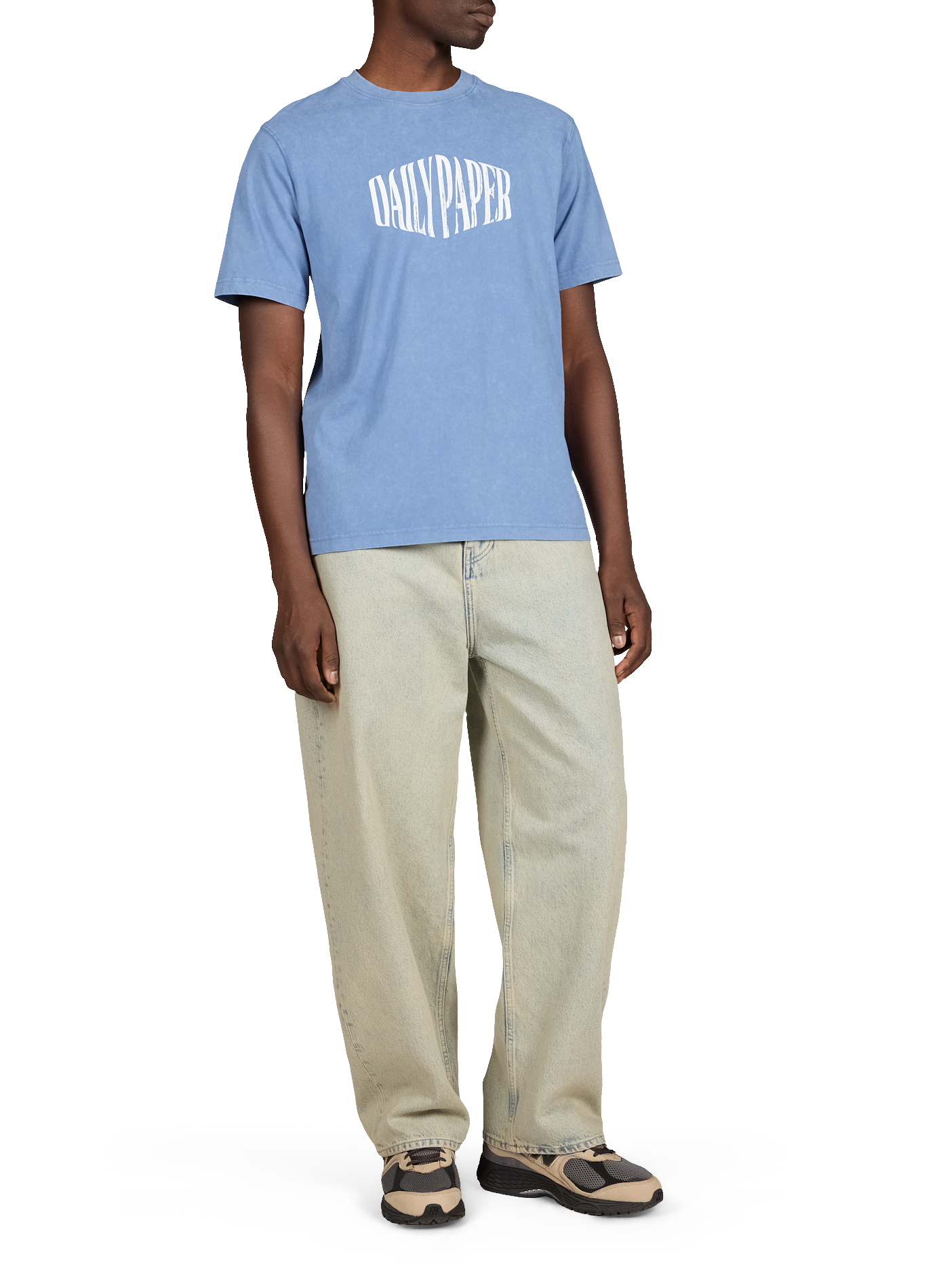 Tee-shirt col rond en coton DAILY PAPER Bleu