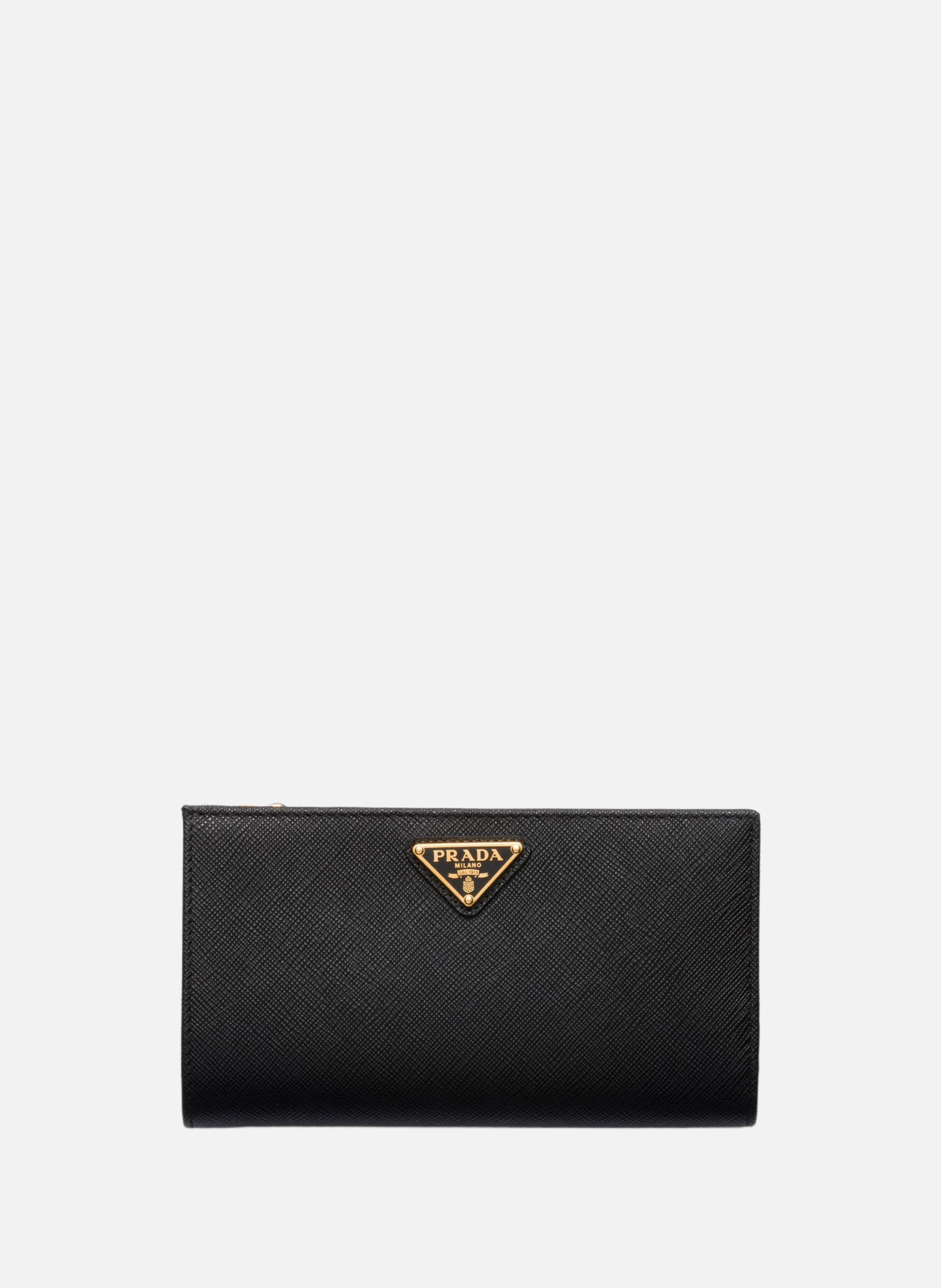 Portefeuille en cuir saffiano PRADA Noir