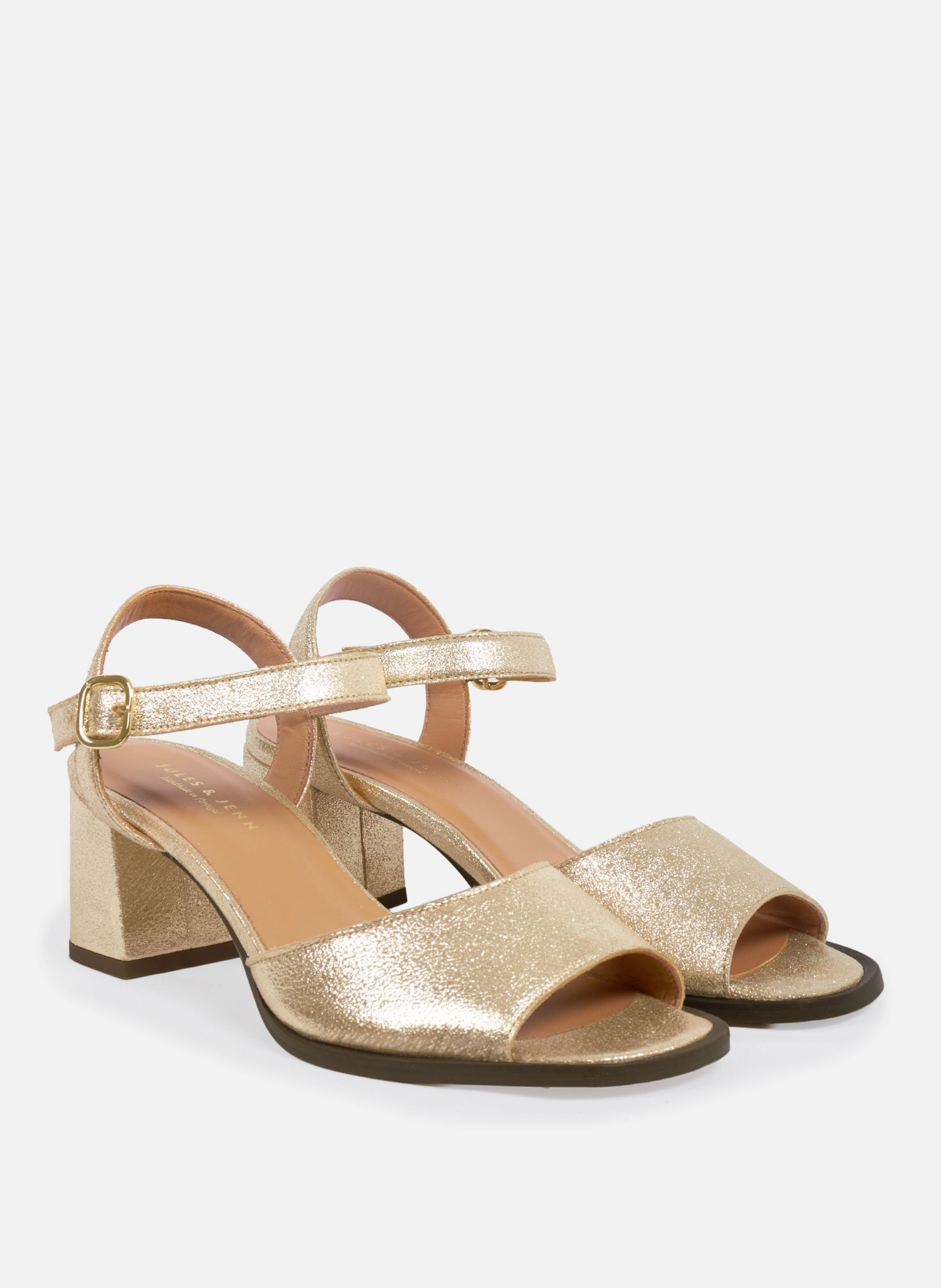 Ballerines brides manon cuir daim JULES & JENN Marron