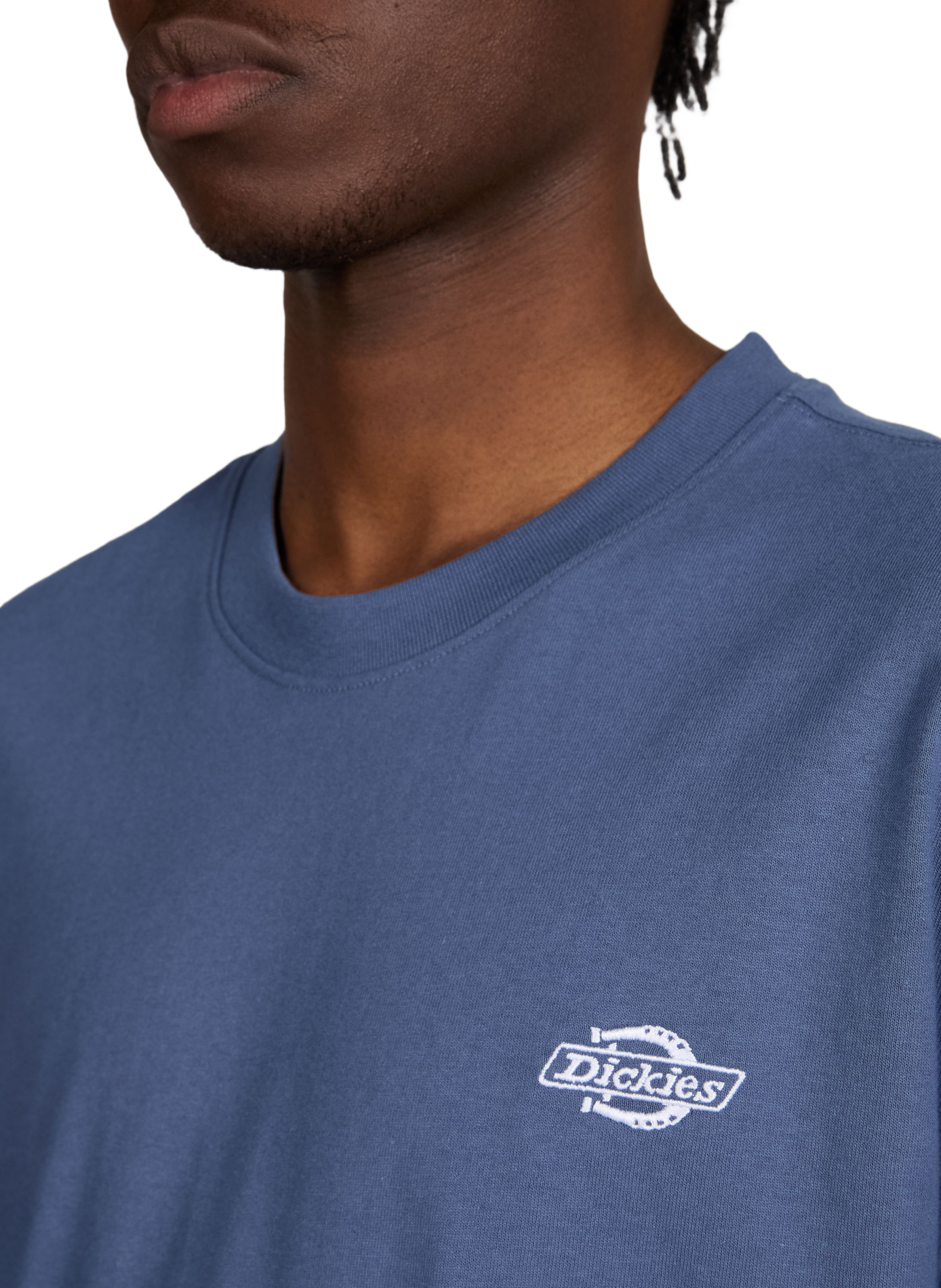 Short-sleeved cotton T-shirt with embroidered logo DICKIES Blue