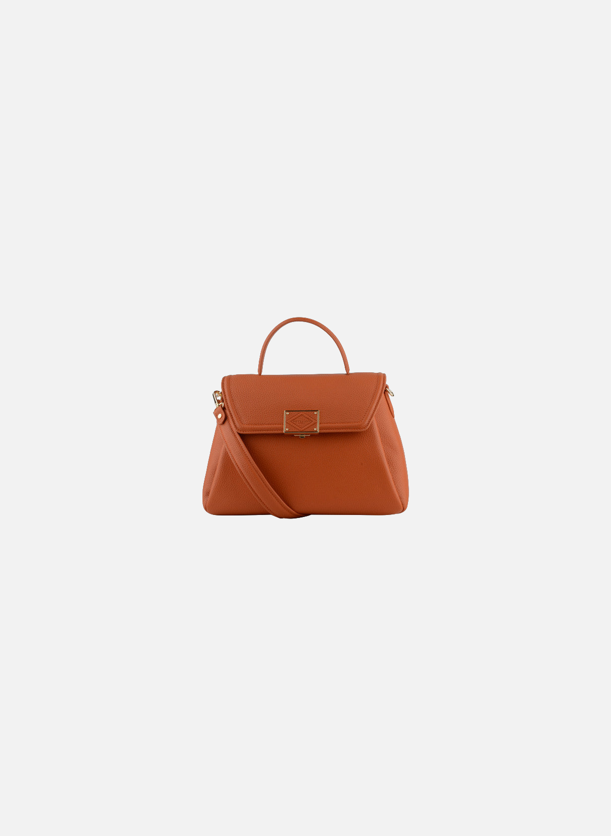 Carat | sac à main gm en cuir de vachette POURCHET Orange