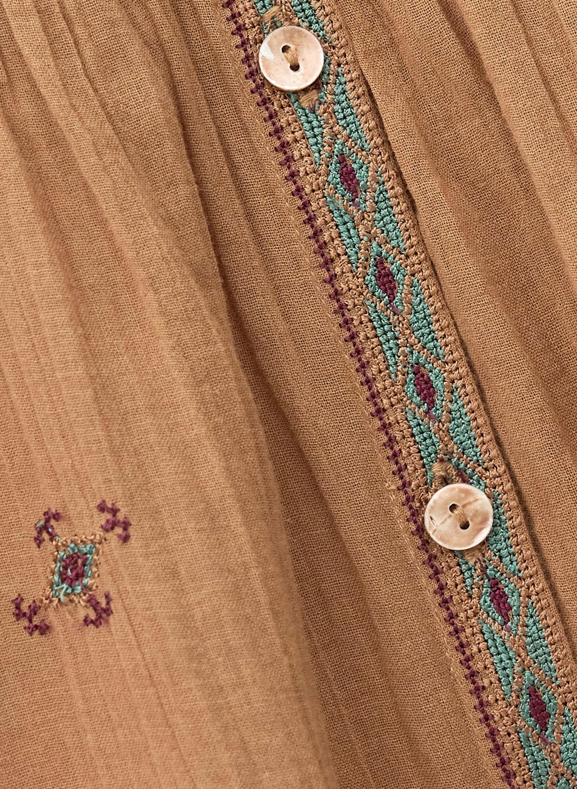 Chemise col rond en coton dalila BA&SH Beige