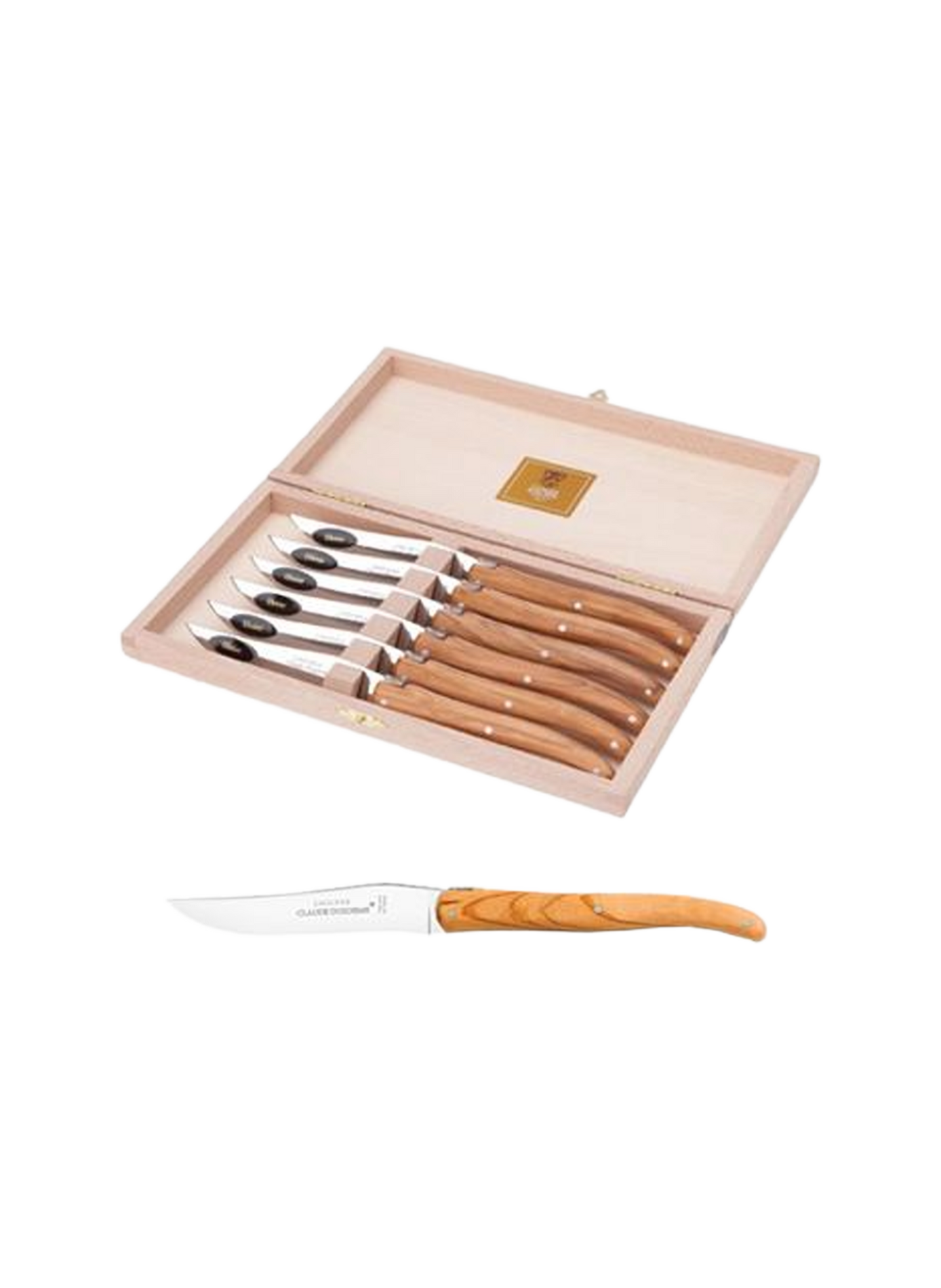 Set of 6 Laguiole knives DOZORME Brown