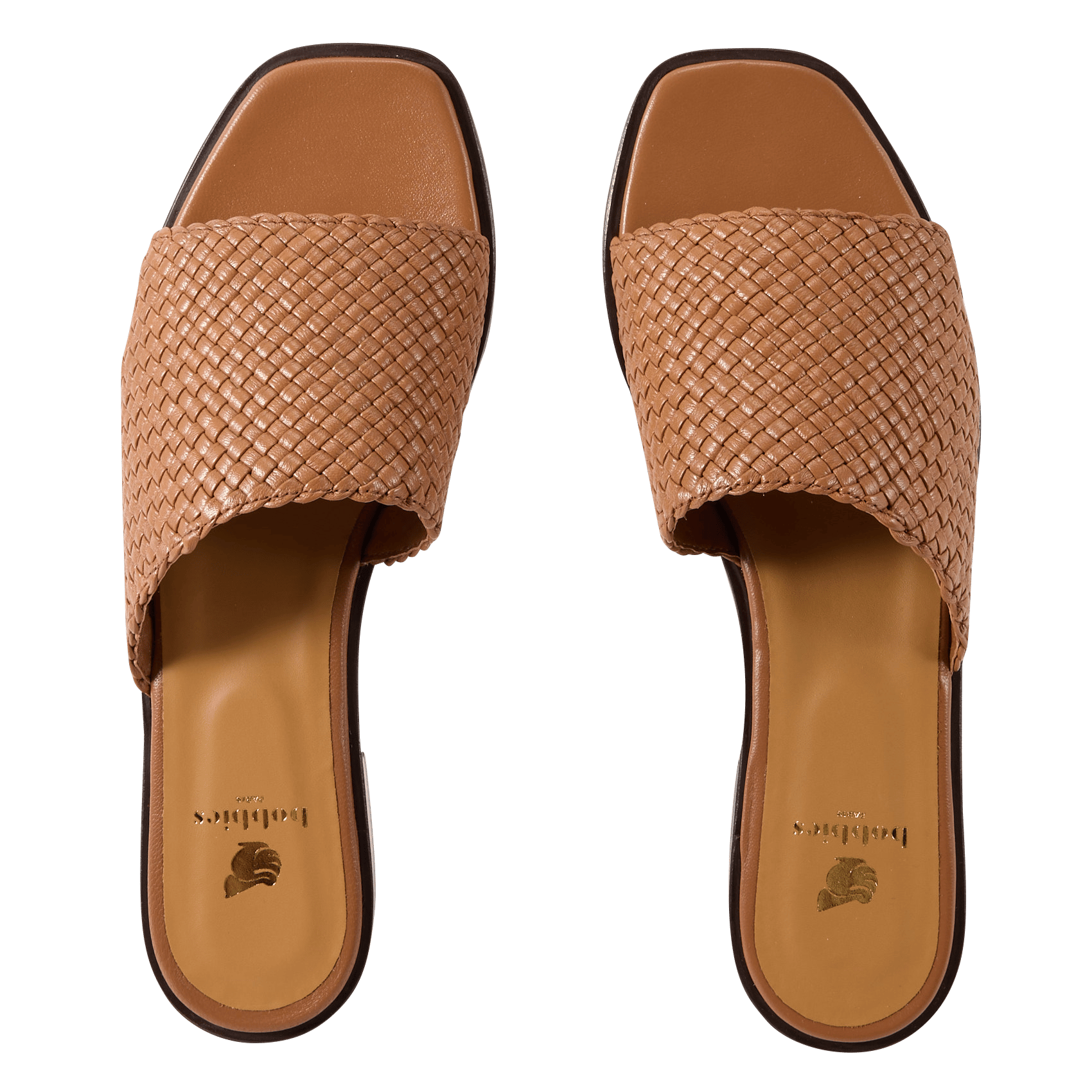 Mules tressées en cuir praia BOBBIES Marron