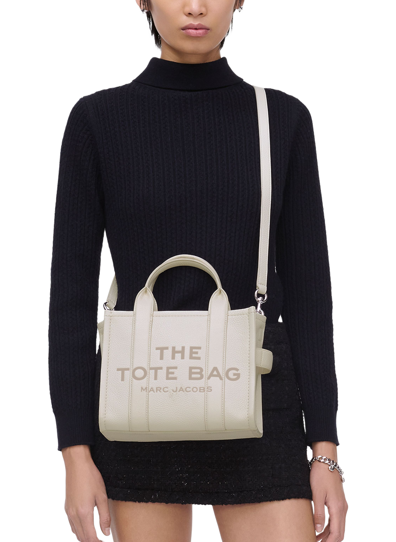 Handtas The Leather Small Tote Bag MARC JACOBS Zilver