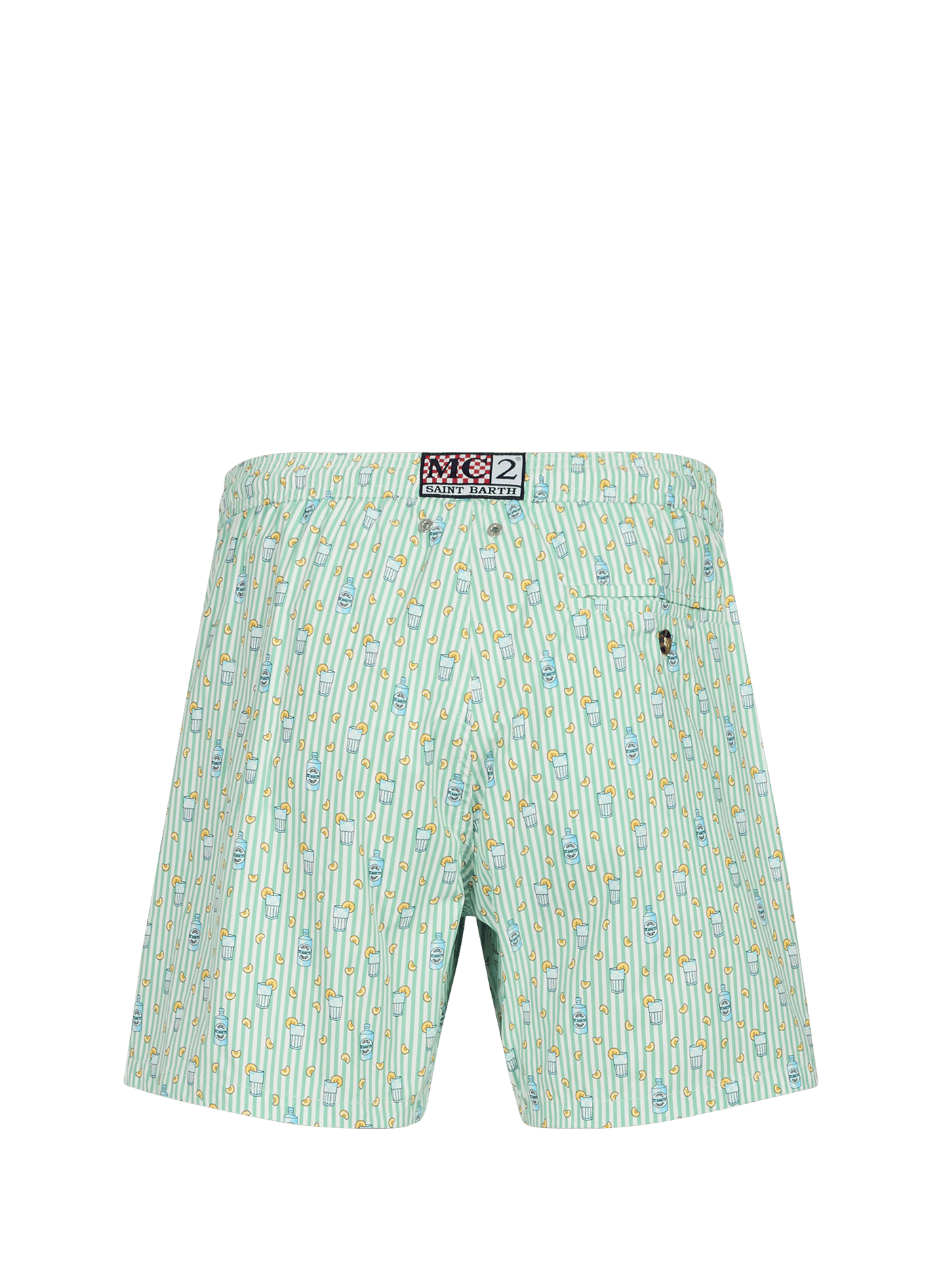 Pantalón corto de baño estampado floral elástico MC2 SAINT BARTH Verde
