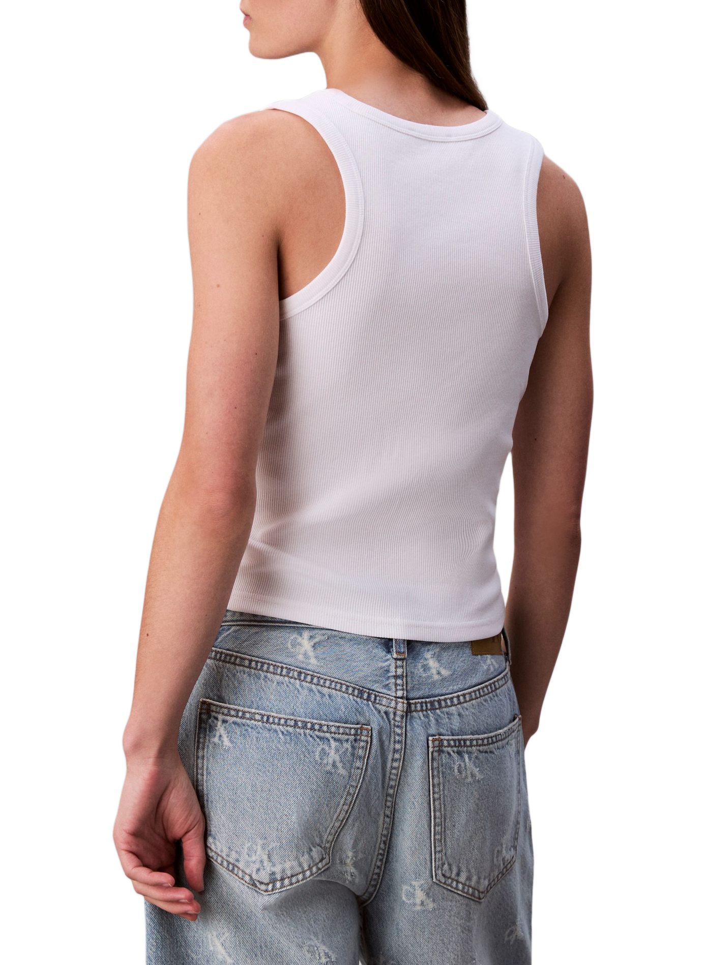 Débardeur en coton côtelé CALVIN KLEIN Blanc
