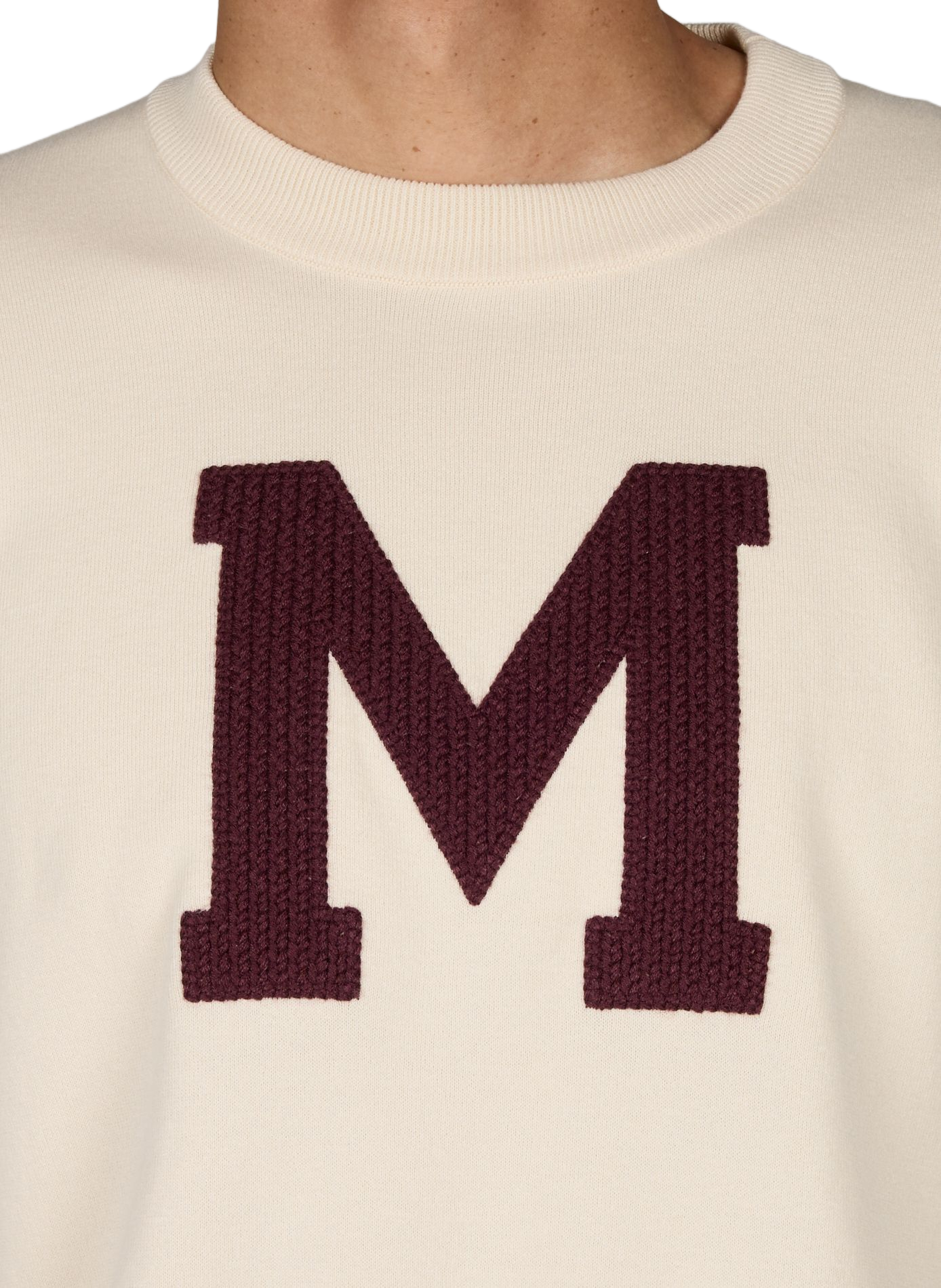 Gerader Pullover mit Logo aus Baumwollmischung MONCLER Weiss