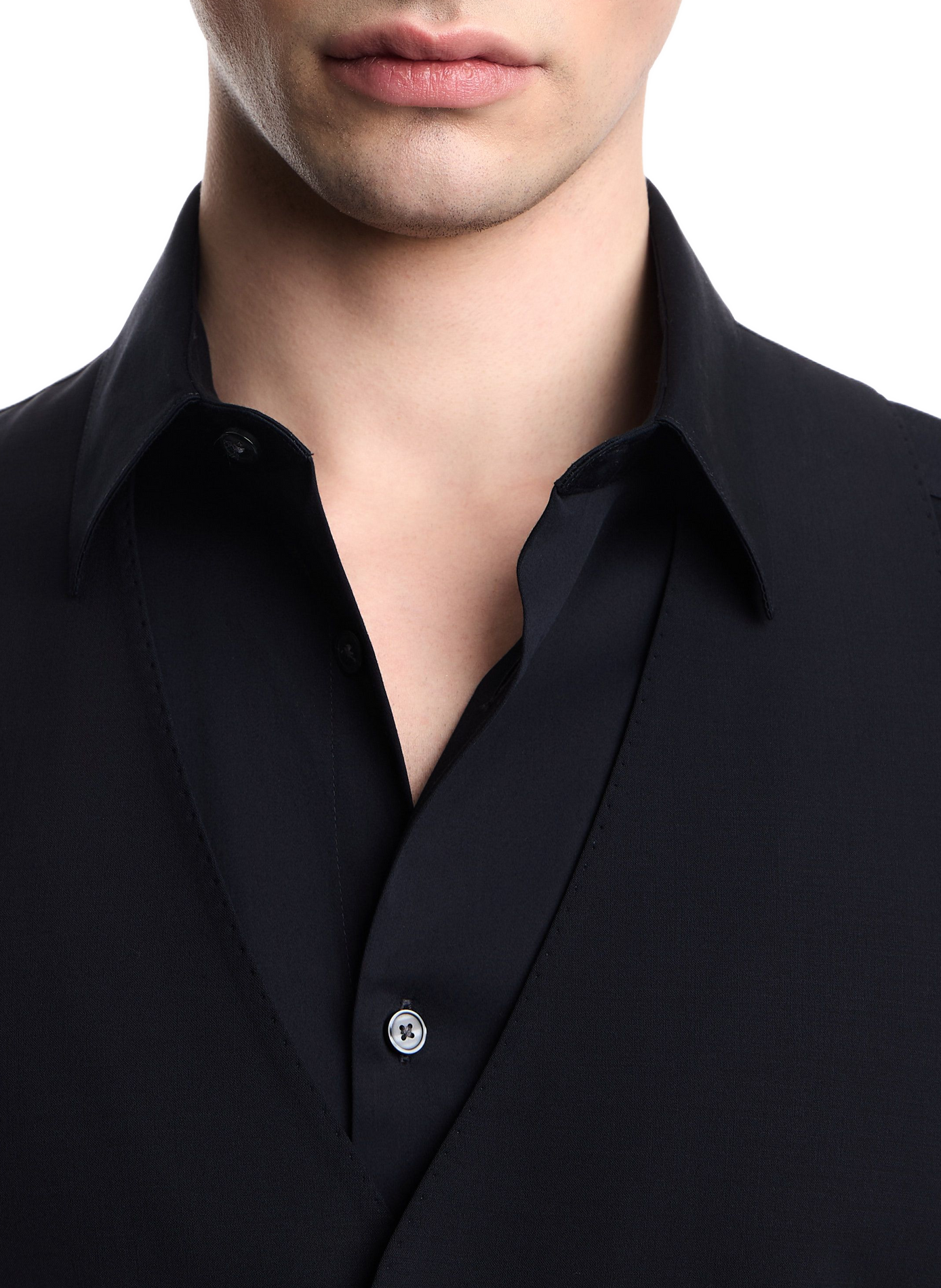 Short Tailored Vest in Solid Color EMPORIO ARMANI Blue