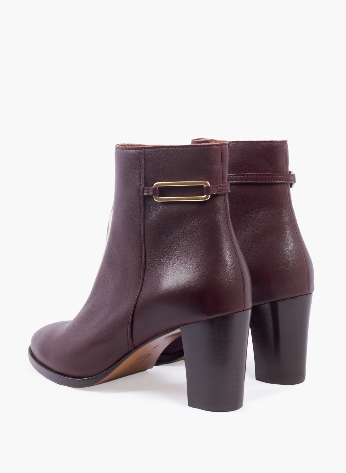 Bottines bijoux talon zélie cuir JULES & JENN Rouge