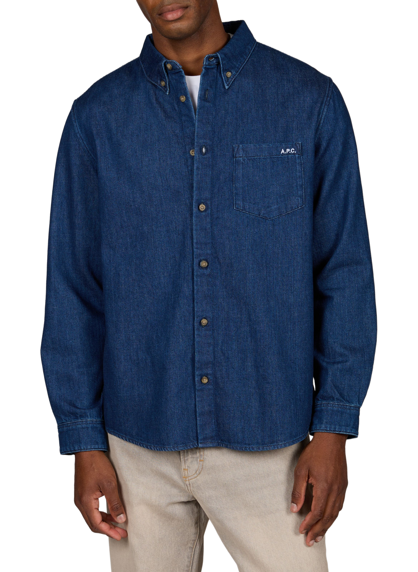 Gerade Jeanshemd aus Baumwolle A.P.C. Blau