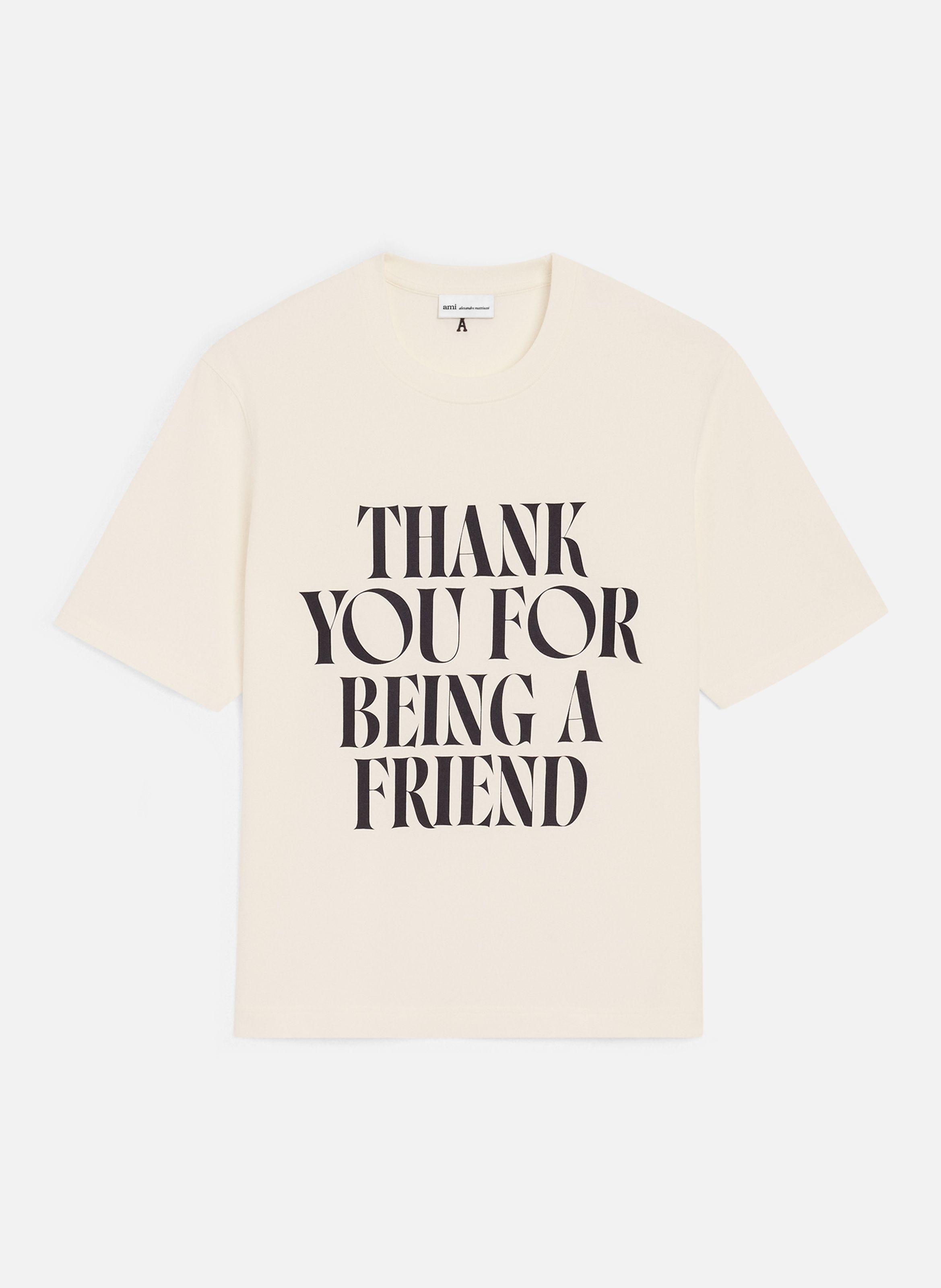 T-shirt imprimé signature unisexe en coton AMI PARIS Blanc