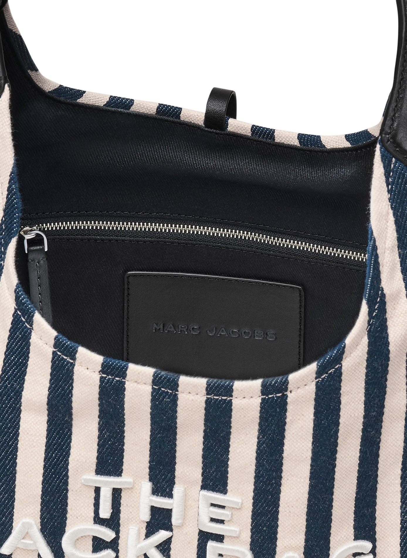 Sac The Stripe Canvas Belted en coton et lin MARC JACOBS Bleu