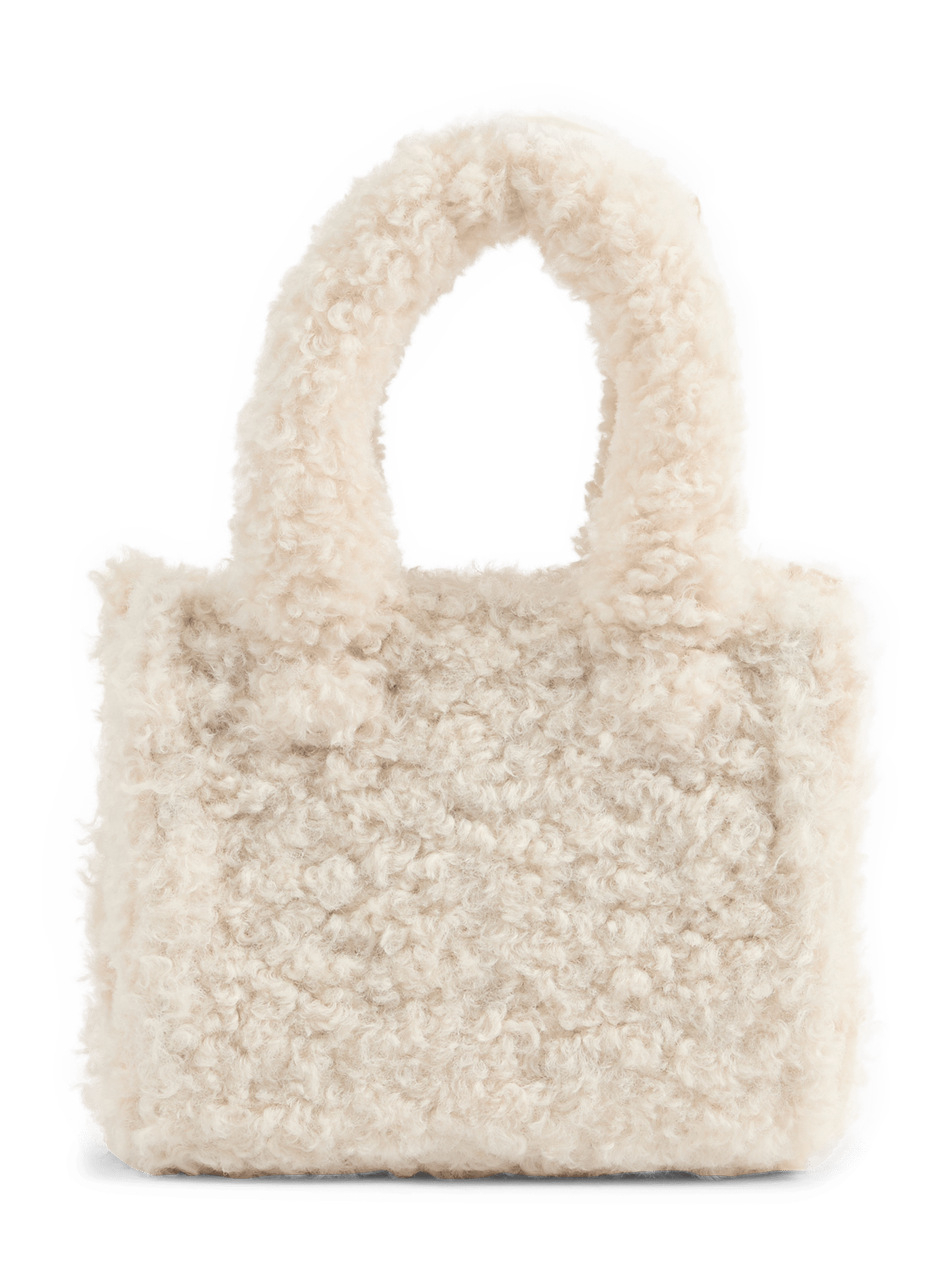 Solid color faux sheepskin handbag AU PRINTEMPS PARIS Beige