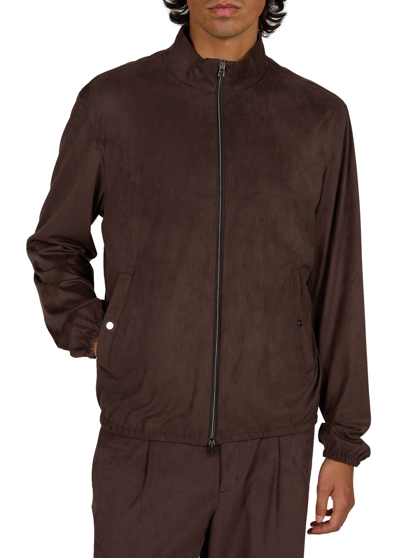 Straight jacket with high collar HERNO Brown