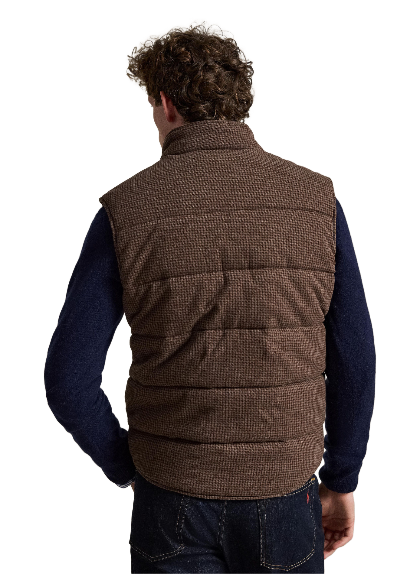 Blouson sans manches motif pieds-de-poule en coton  POLO RALPH LAUREN Beige