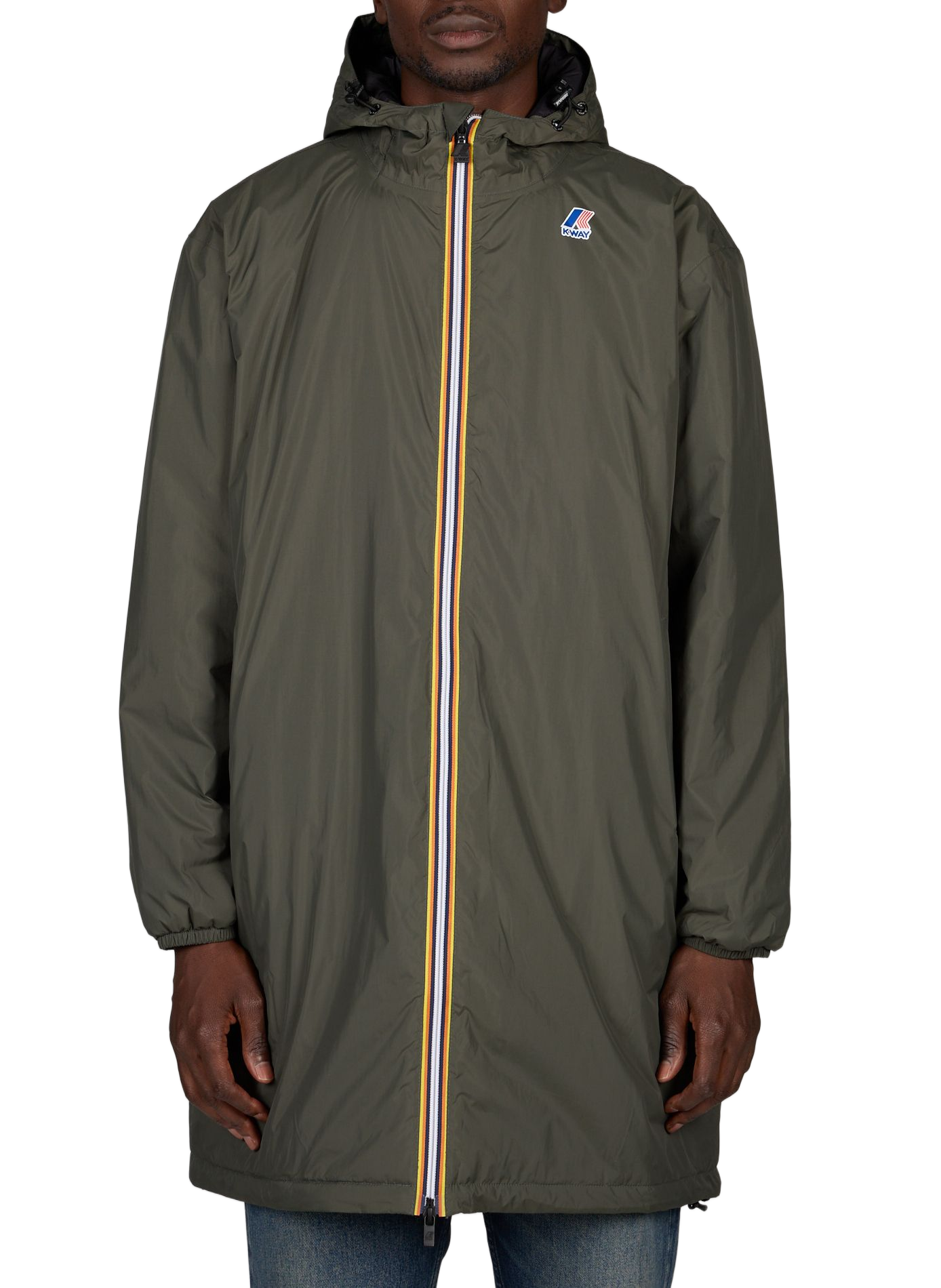 Mid-length waterproof parka K-WAY Green