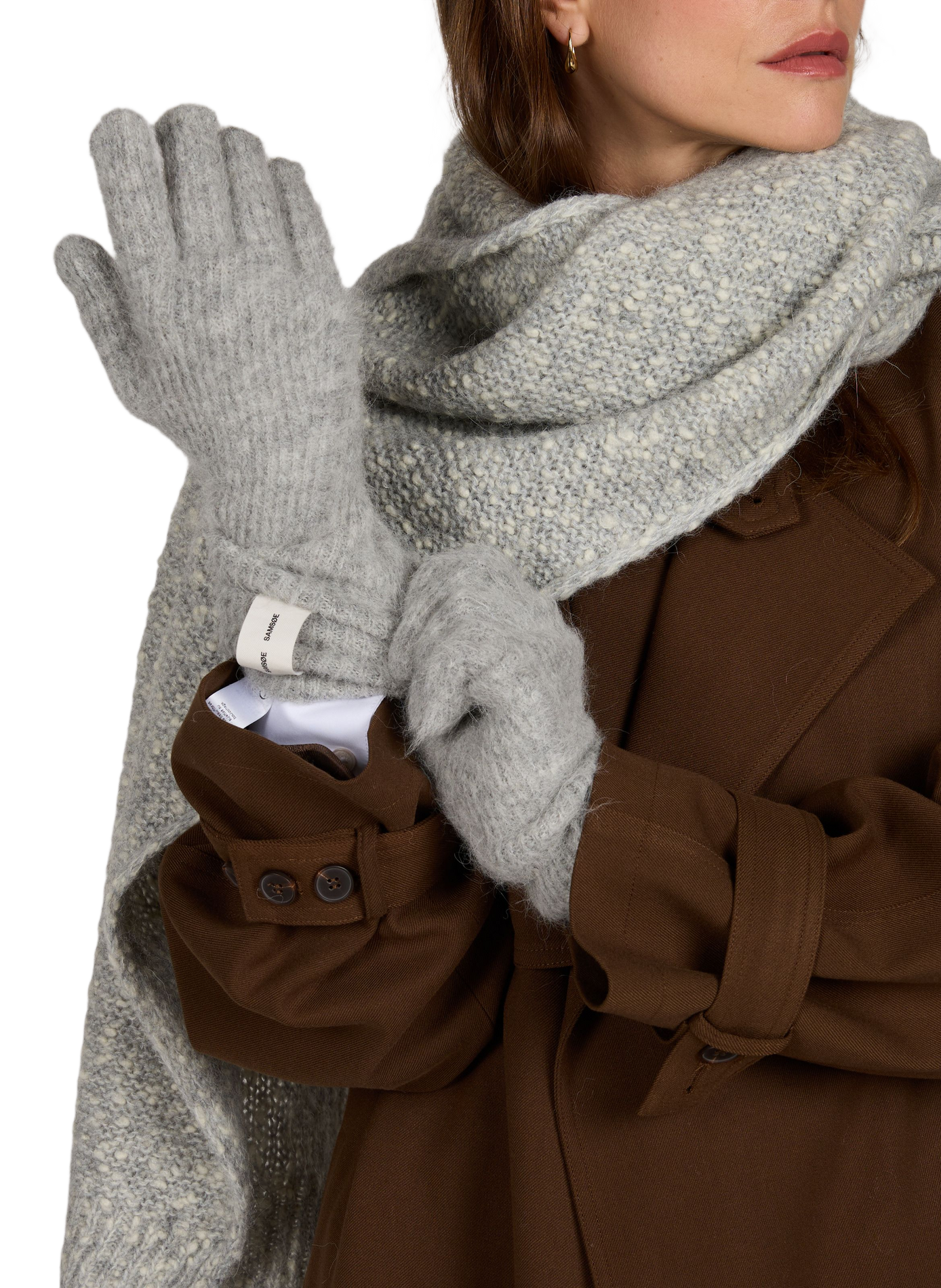 Alpaca blend Sarue gloves SAMSOE SAMSOE Grey
