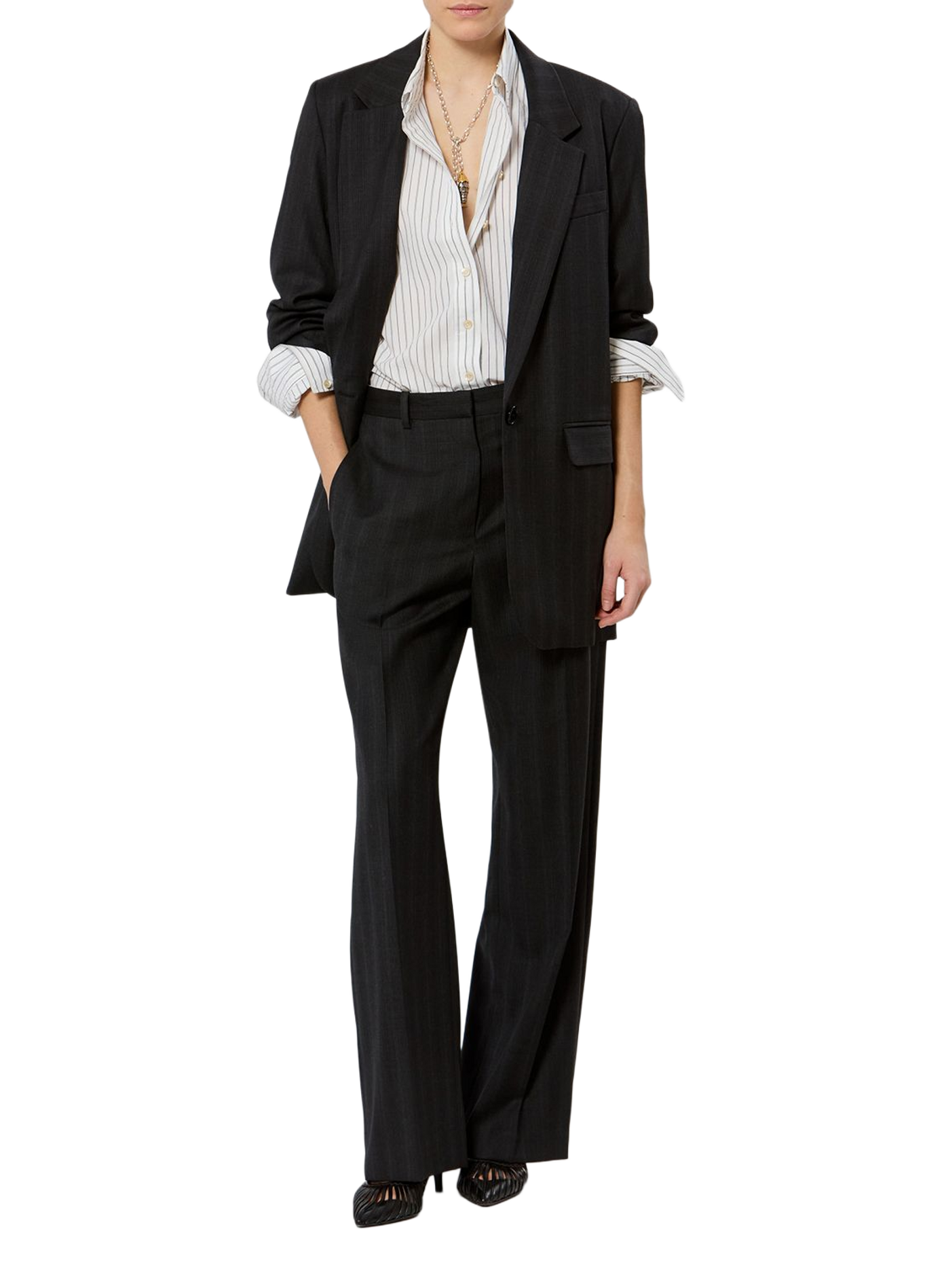 NERIX tailored jacket in virgin wool blend ISABEL MARANT Grey