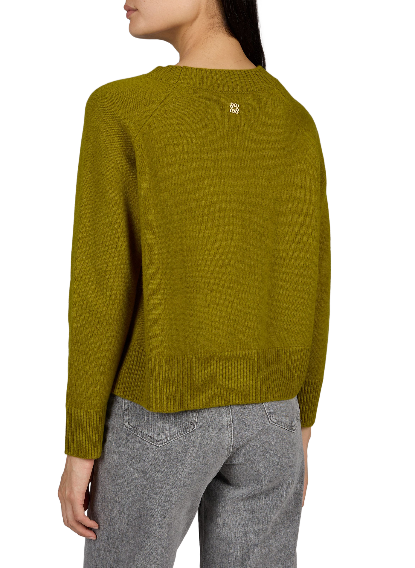 Plain round-neck oversized wool sweater SUNCOO Green