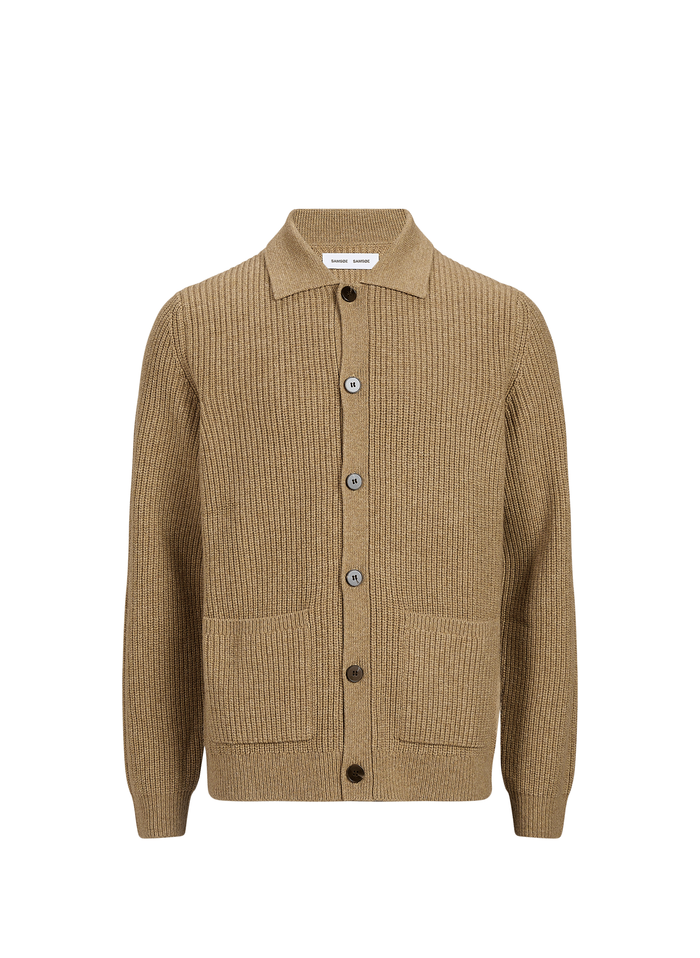 Straight wool blend vest SAMSOE SAMSOE Brown