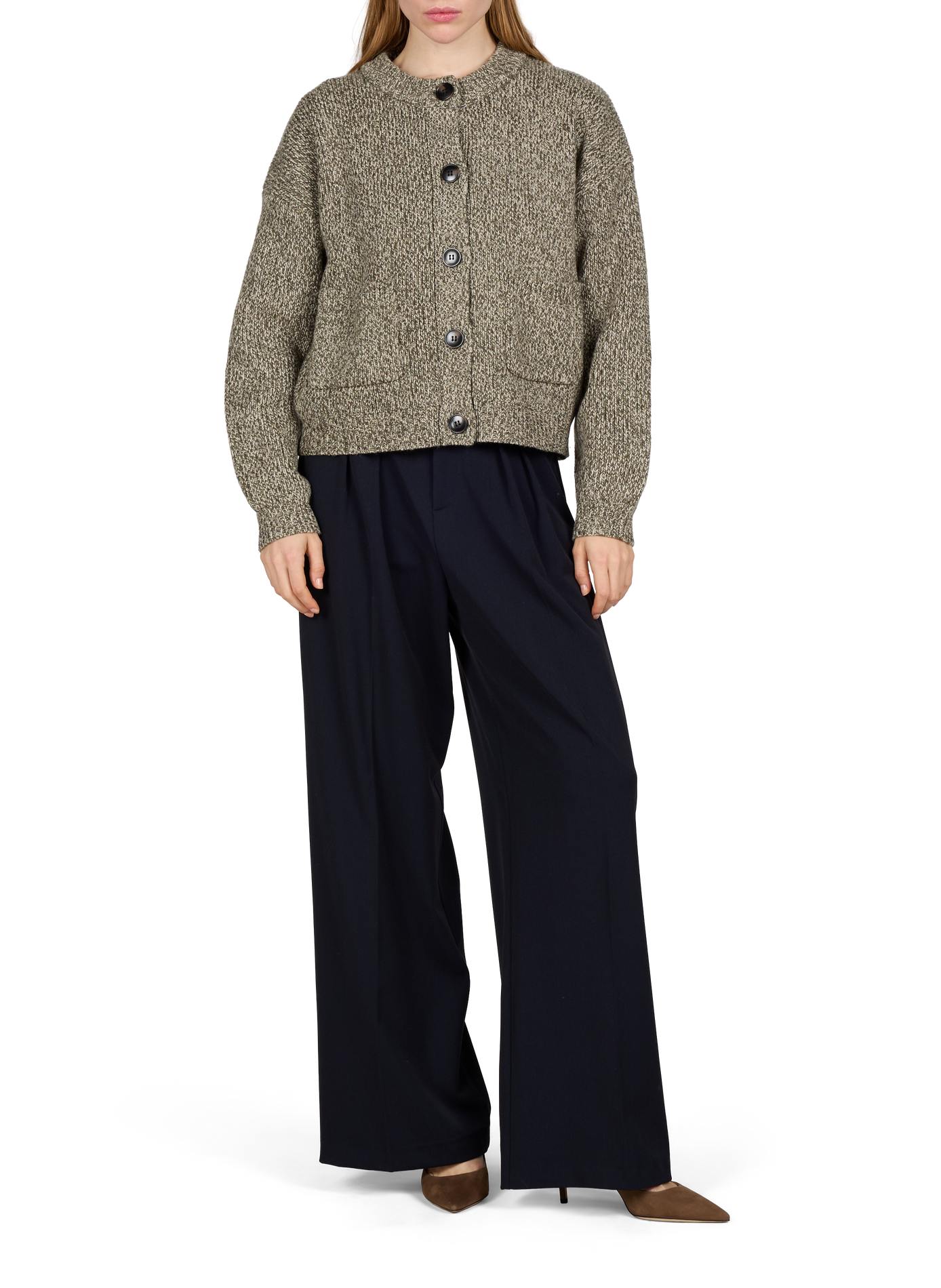 Oversized Trinity Lissi Card cardigan in a wool blend MSCH Khaki