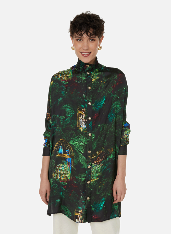 Appolonie printed viscose blouse with Victorian collar FÊTE IMPÉRIALE