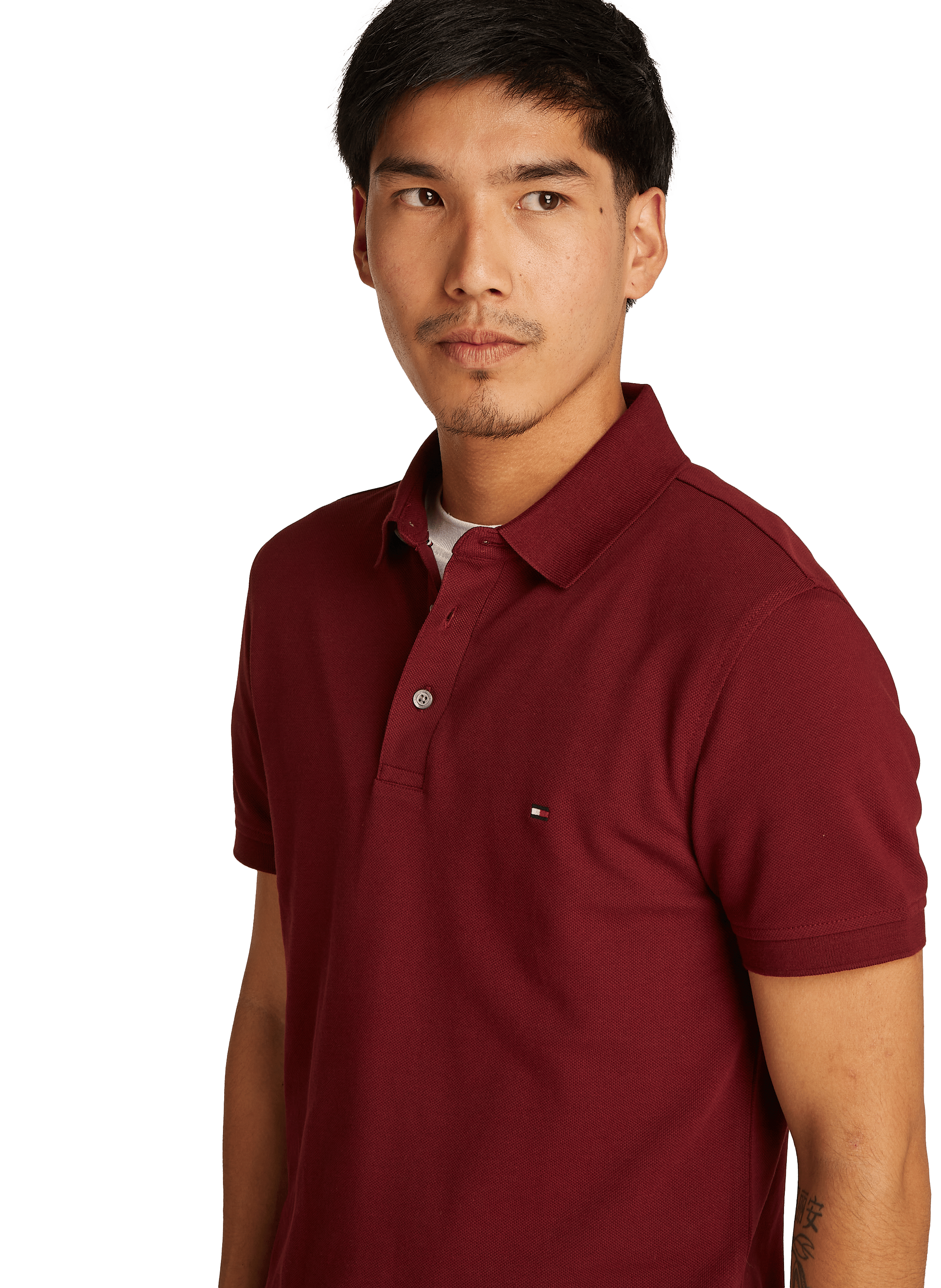 Polo en coton organique TOMMY HILFIGER Rouge