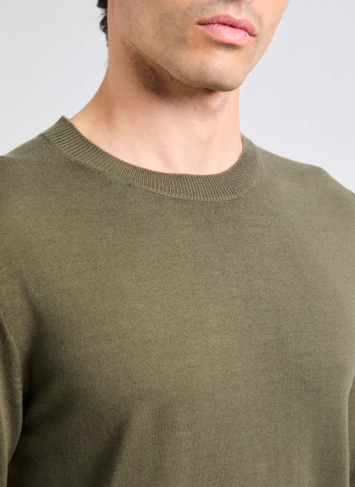 Fine merino wool jumper AU PRINTEMPS PARIS Khaki