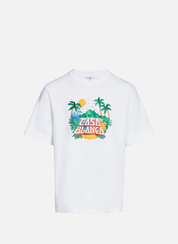 6 Printed Cotton T-shirt White by CASABLANCA PARIS CASABLANCA PARIS 6 Printed Cotton T-shirt White