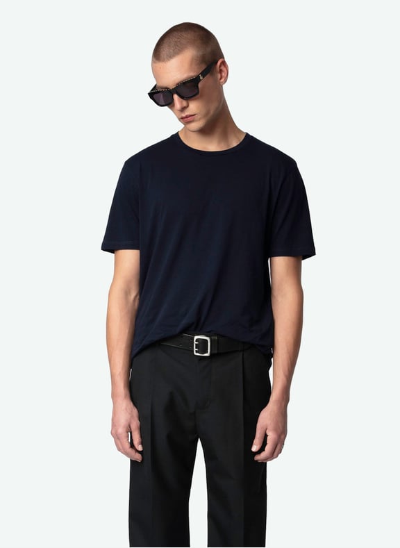 Tee-shirt droit en coton bio tommy Bleu by ZADIG&VOLTAIRE ZADIG&VOLTAIRE Tee-shirt droit en coton bio tommy Bleu