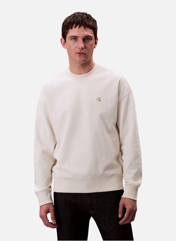 Sweatshirt oversize en tissu éponge de coton Blanc by CALVIN KLEIN CALVIN KLEIN Sweatshirt oversize en tissu éponge de coton Blanc