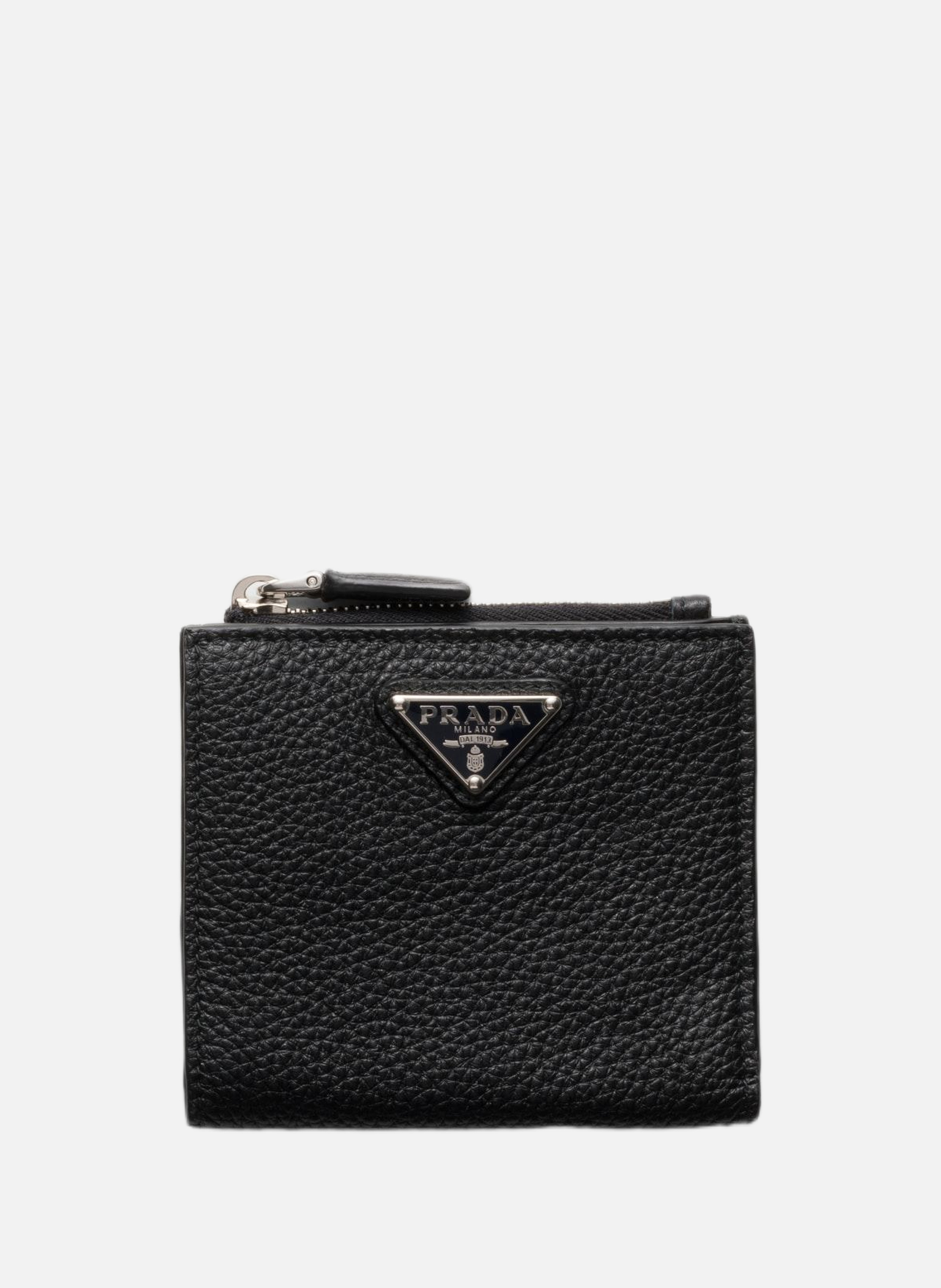 Petit portefeuille en cuir PRADA Noir