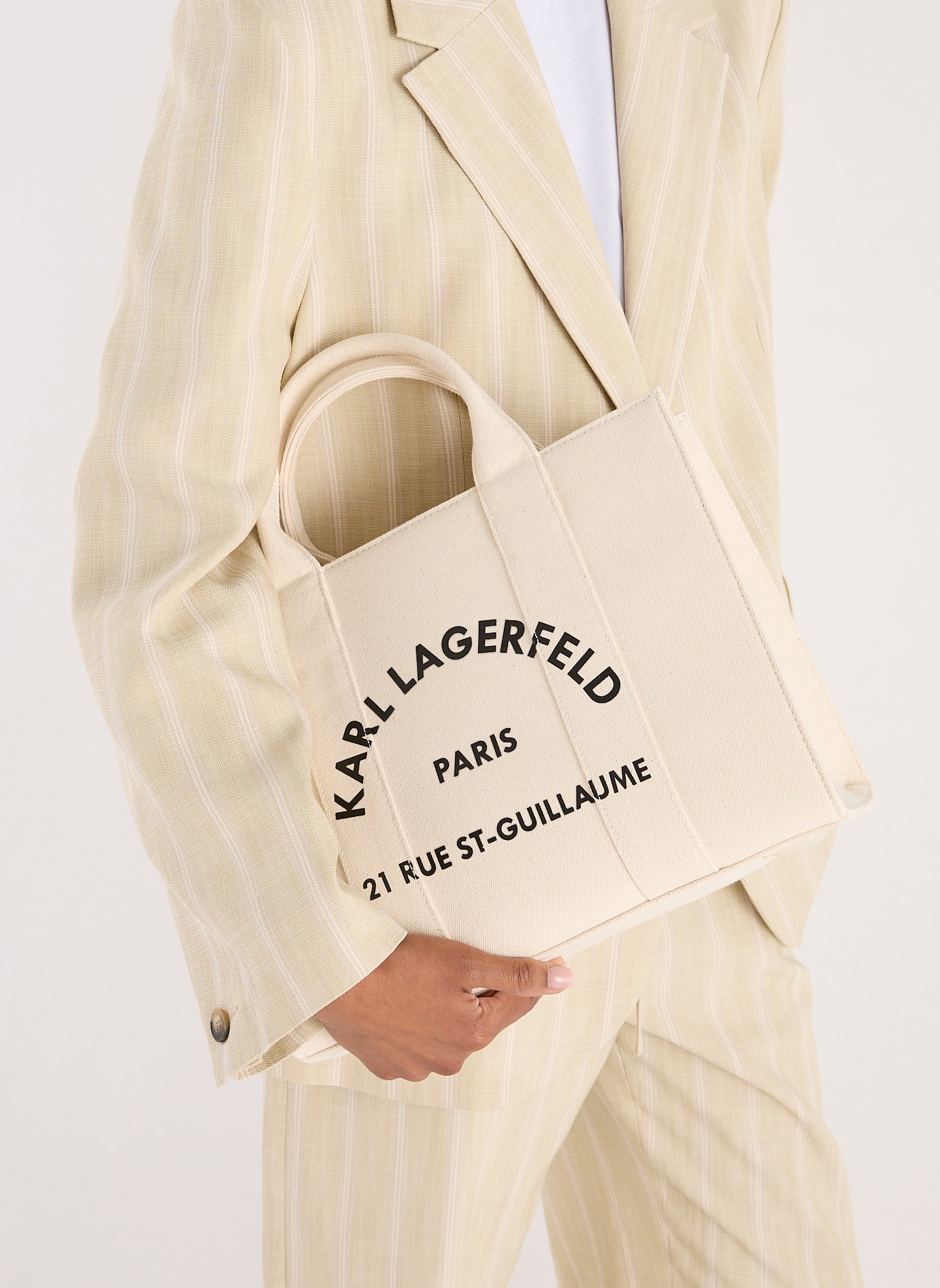 Sac cabas en coton KARL LAGERFELD Beige