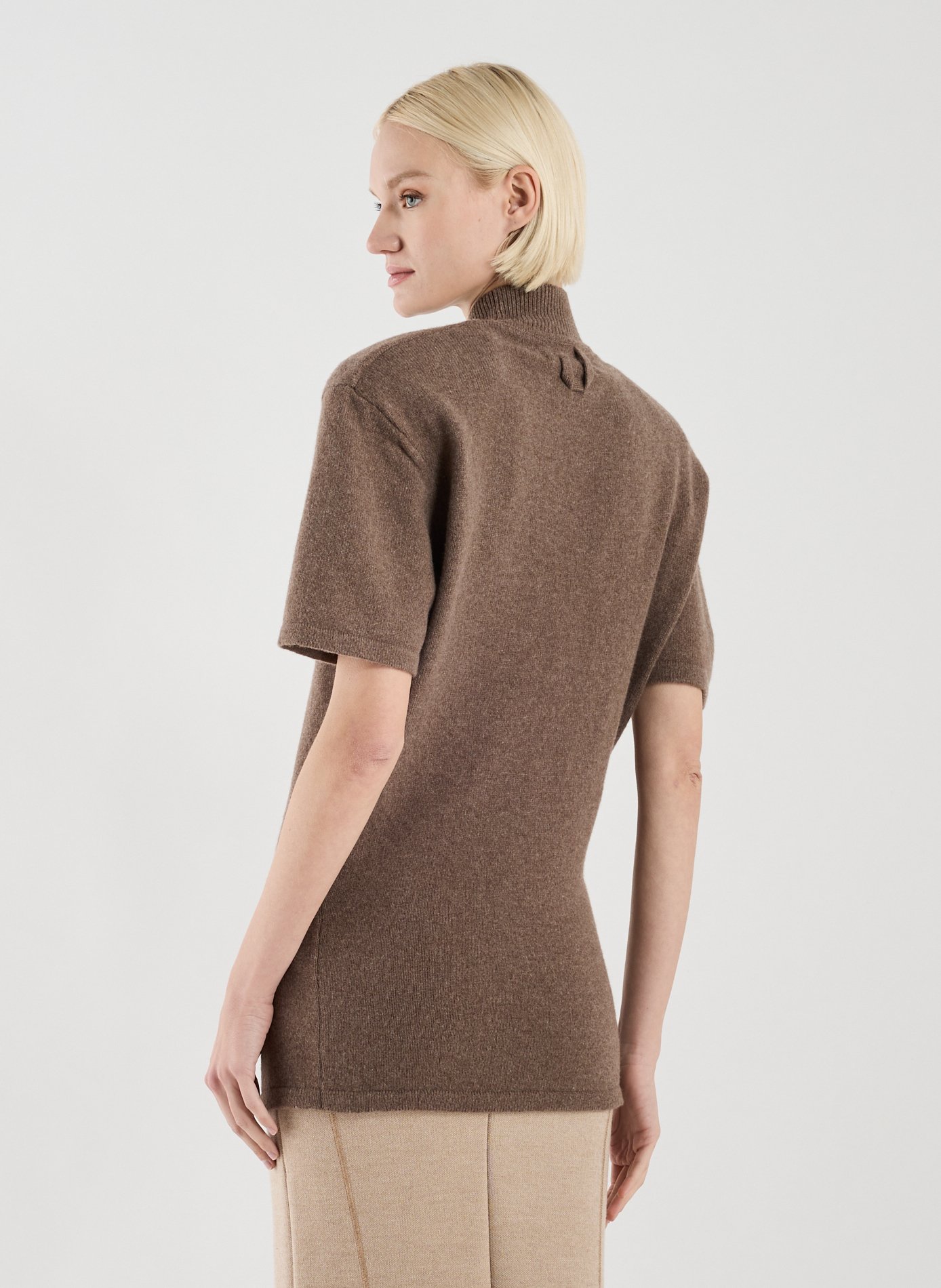 Pull sans manches en laine mélangé JACQUEMUS Marron