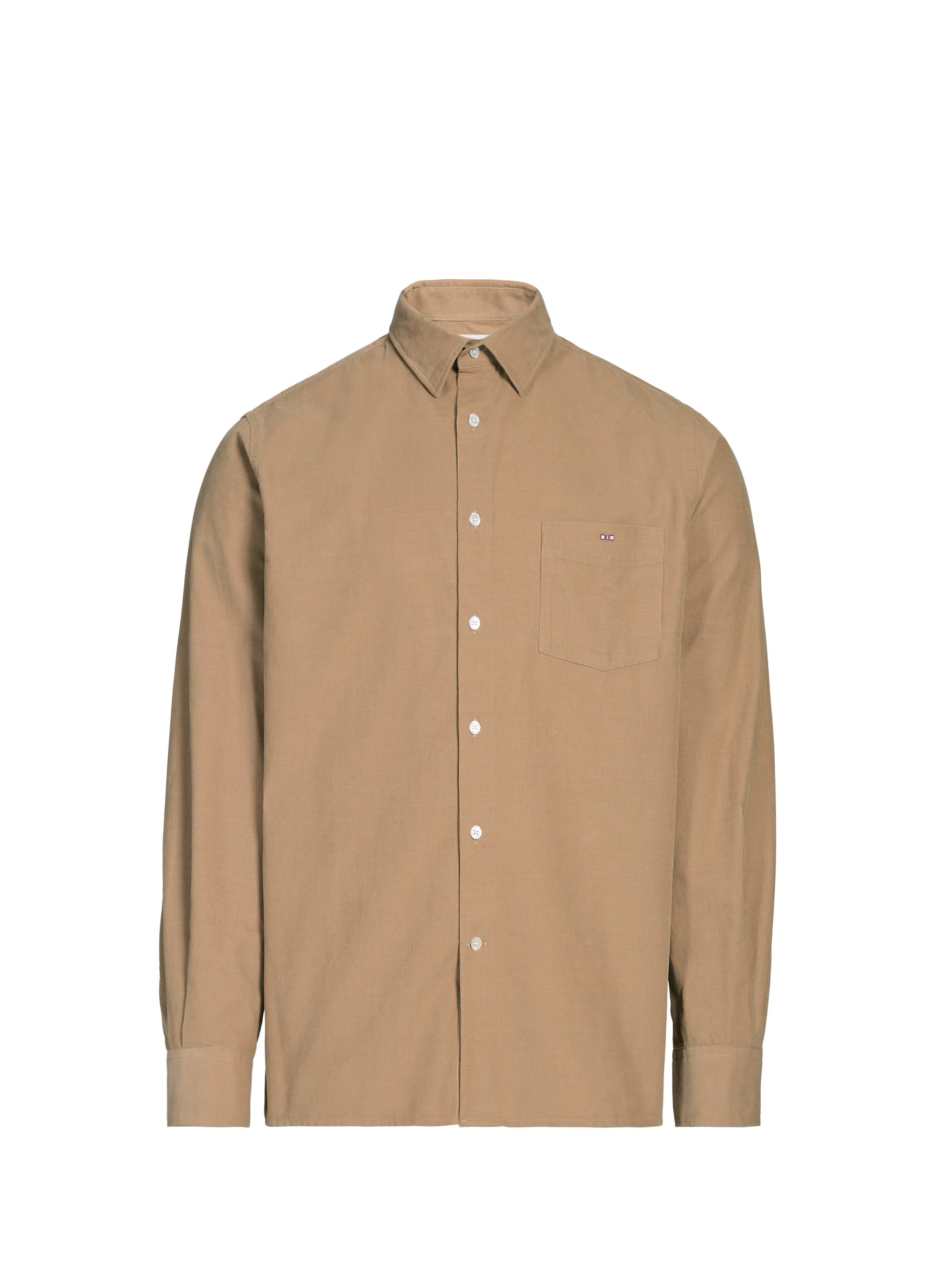 Chemise col classique manches contrastantes en coton EDEN PARK Beige