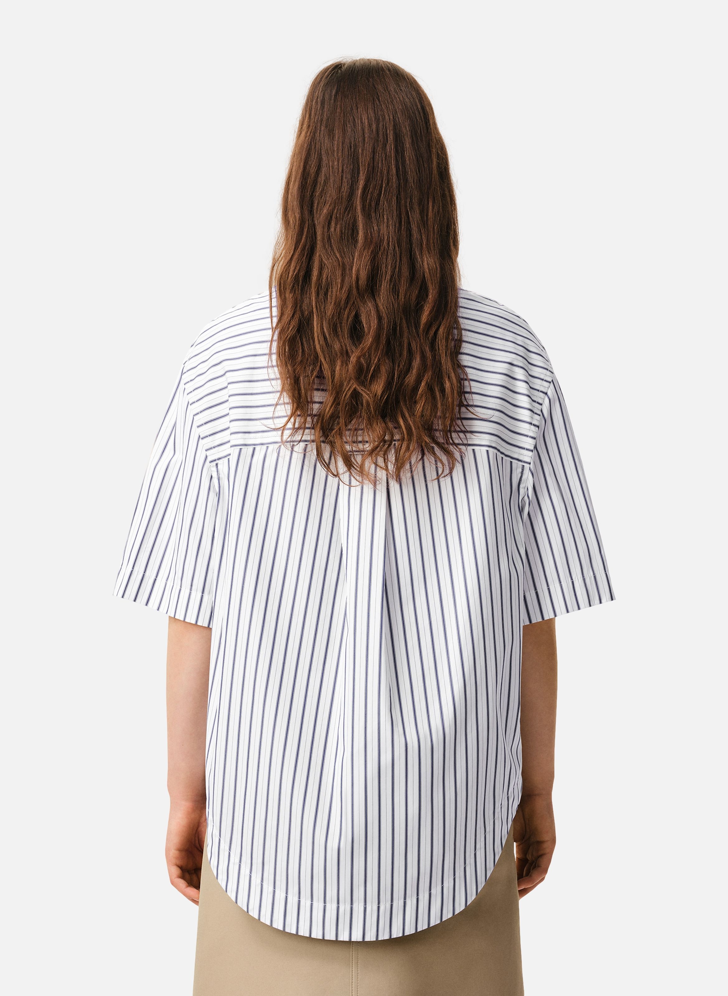 Chemise rayée manches longues ami de coeur unisexe en coton AMI PARIS Blanc