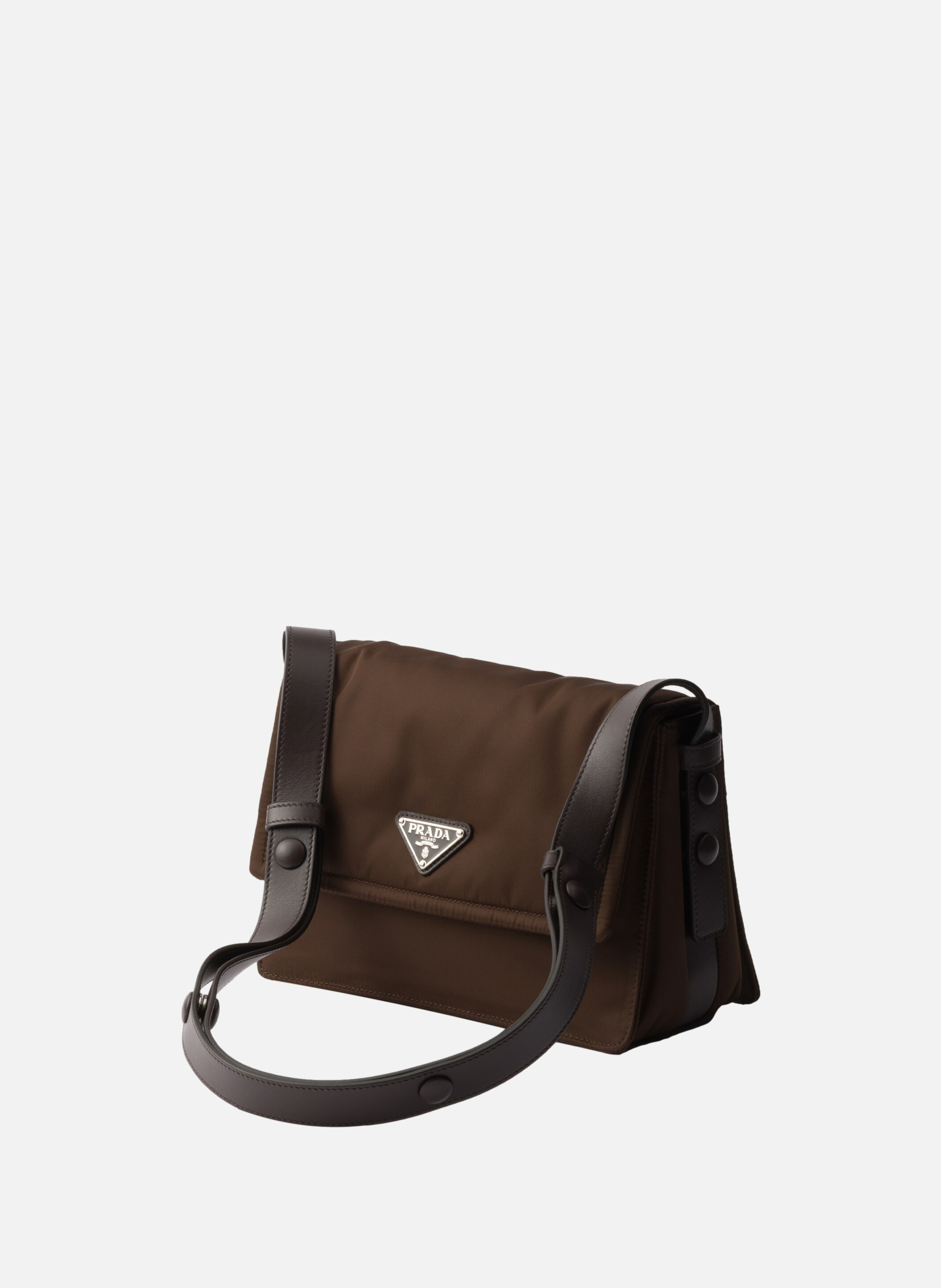 Petit sac porté épaule prada traveller en re-nylon PRADA Marron