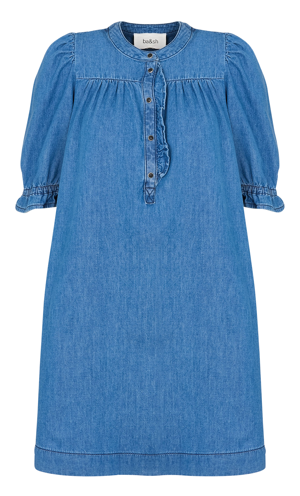 Robe courte col rond en jean Liconi BA&SH Bleu
