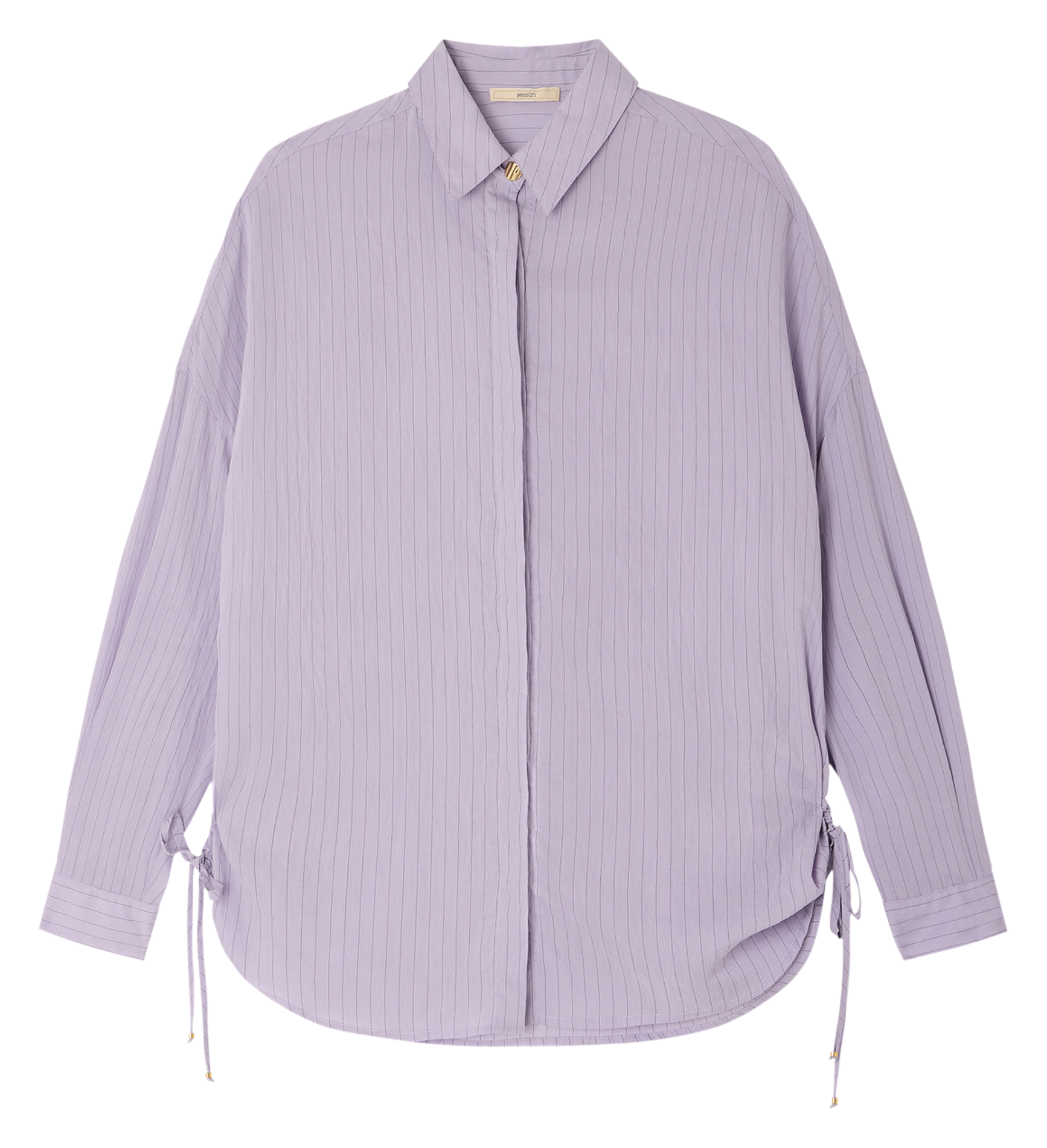 Chemise col classique rayée en coton Danie SESSUN Violet