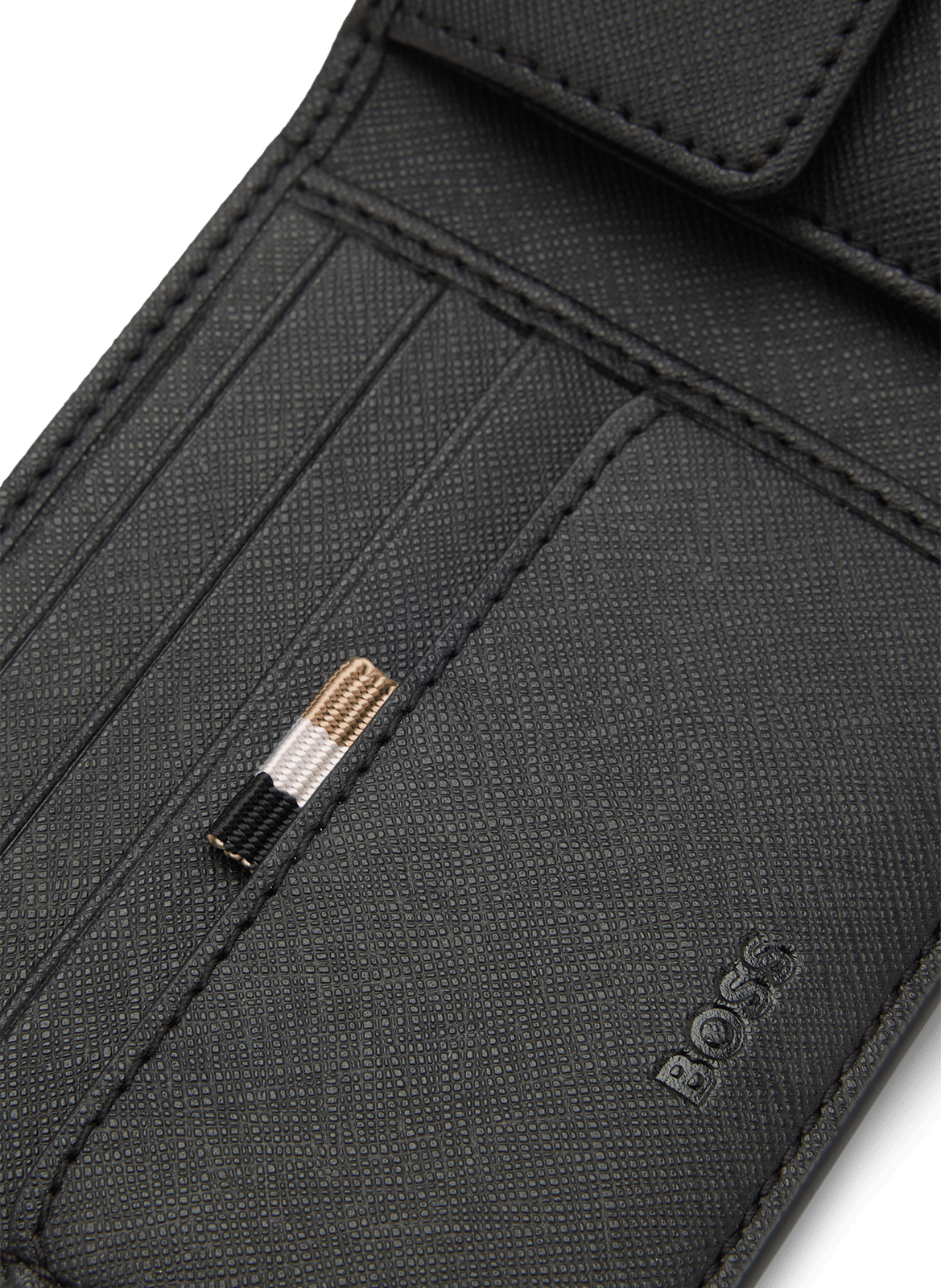 Portefeuille en cuir BOSS Noir