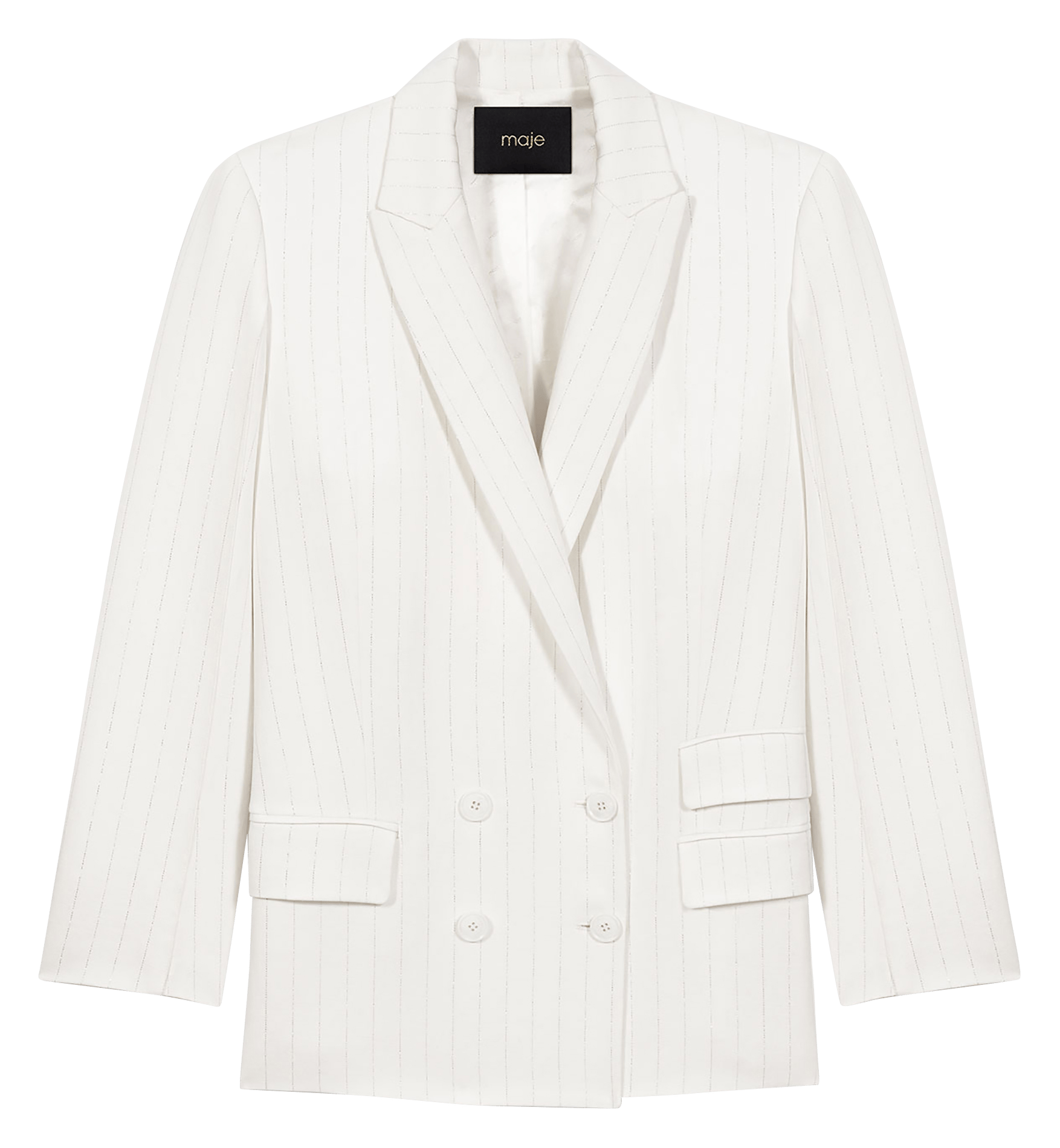 Veste de tailleur droite à rayures MAJE Blanc