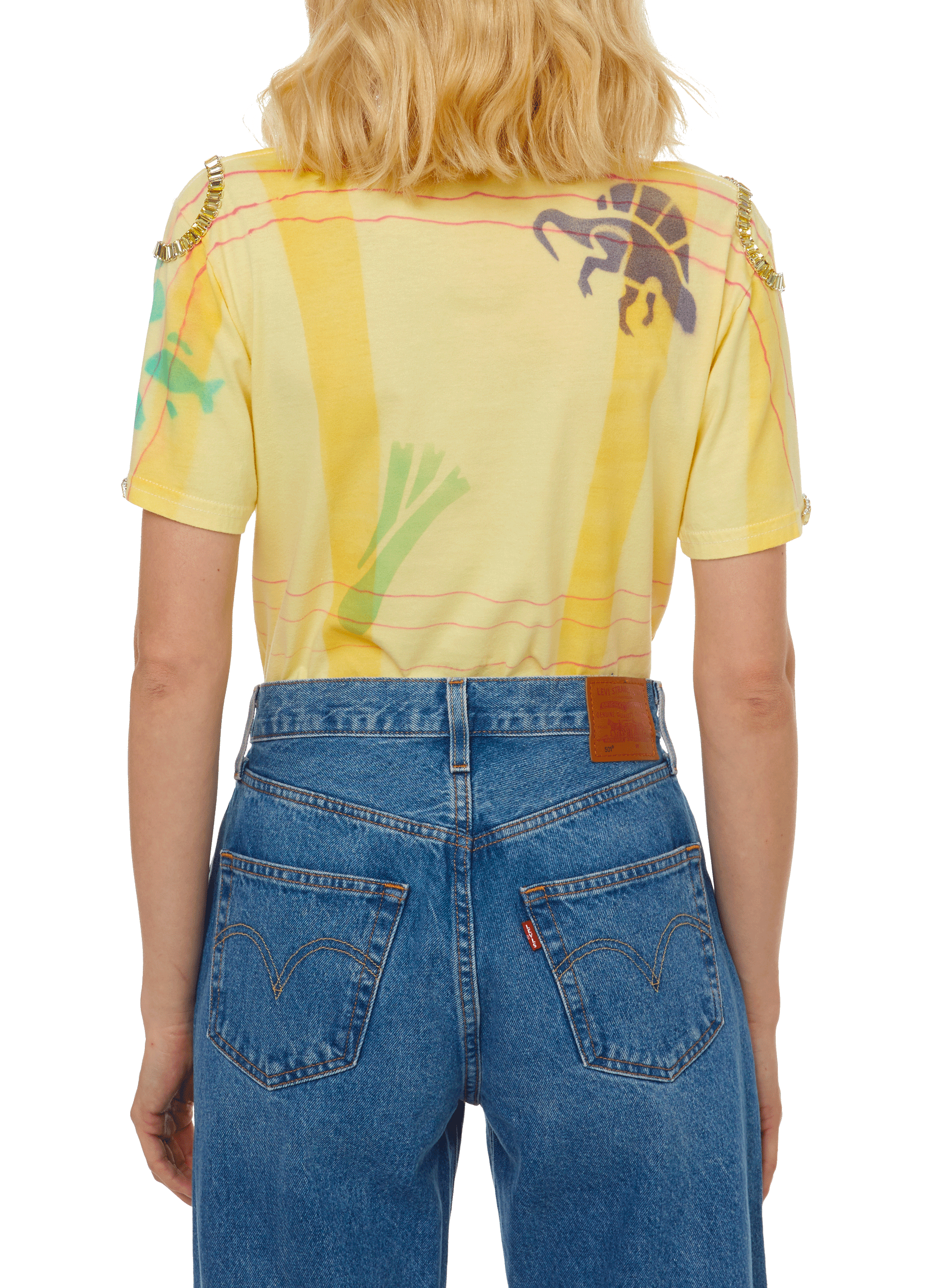 T-shirt à imprimé en coton organique COLLINA STRADA Multicolore