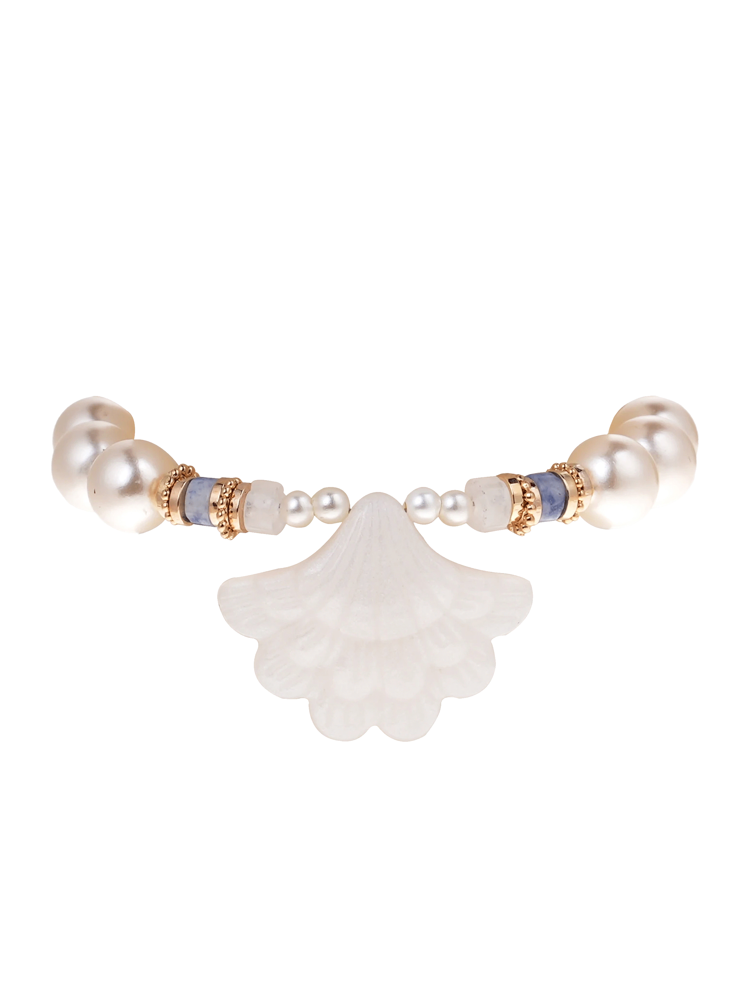 Bracelet avec perles et pendentif réglable allure HIPANEMA Blanc