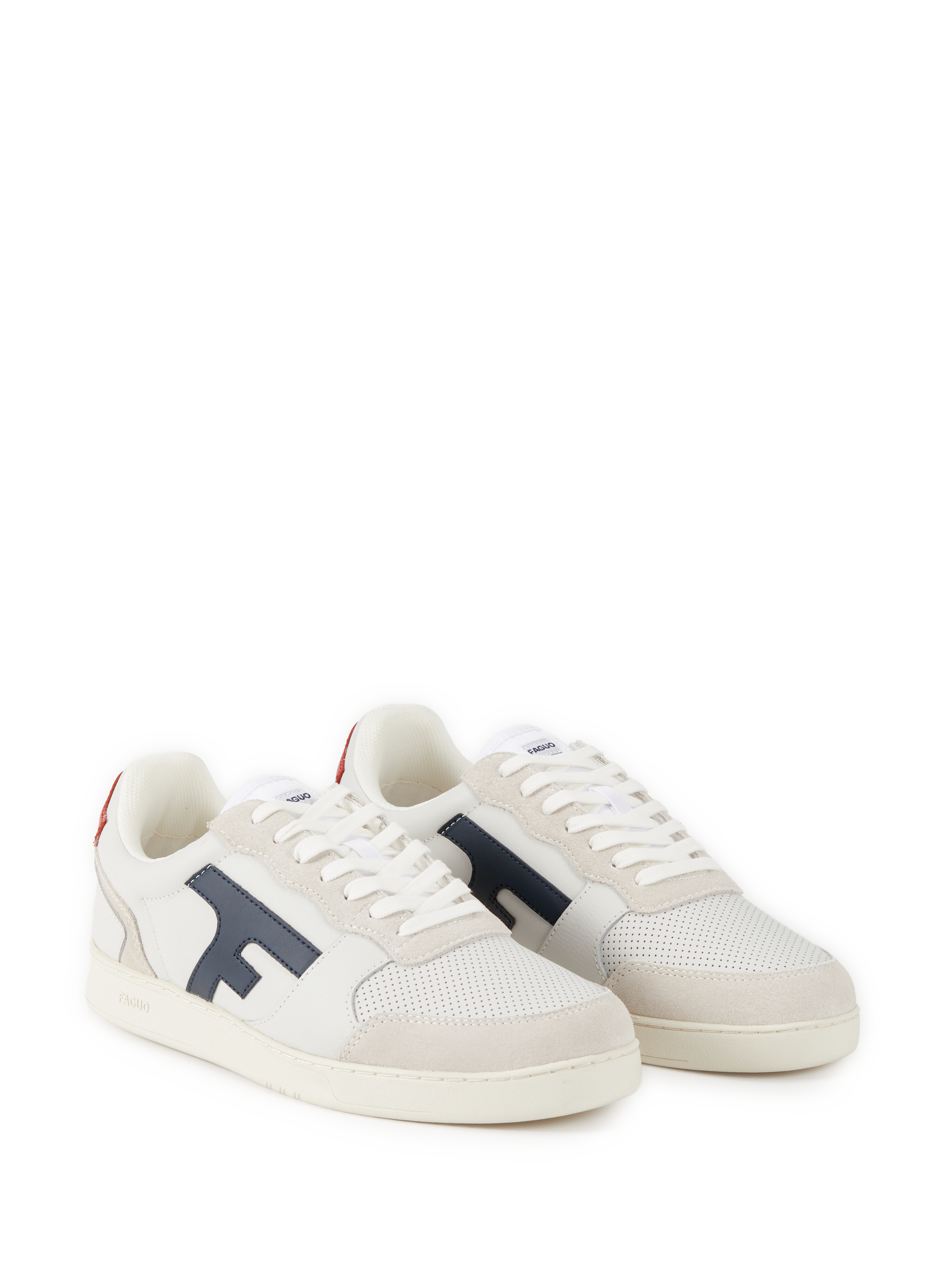 Baskets Hazel en cuir mélangé FAGUO Blanc