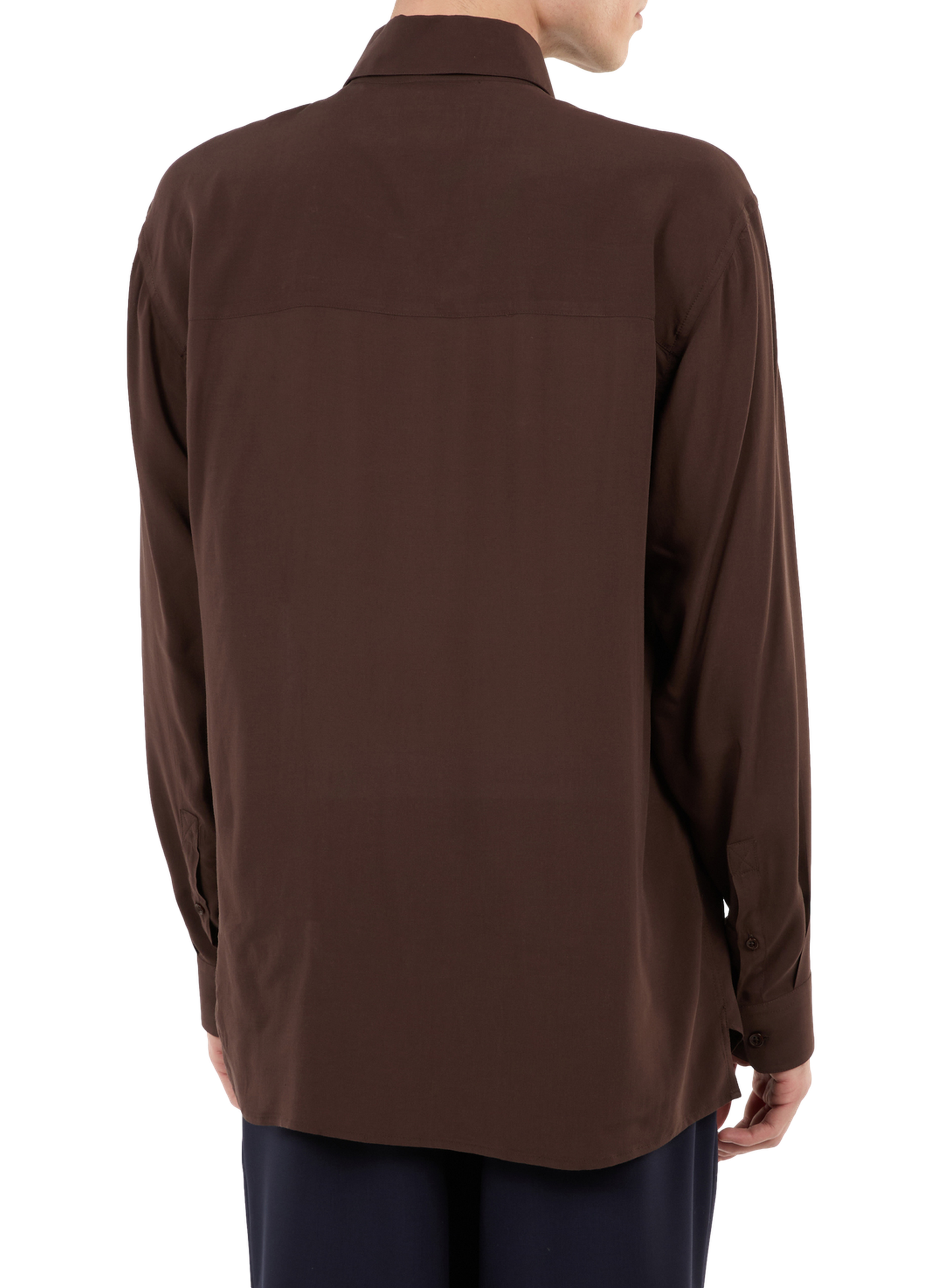 Fluid satin cotton shirt SAISON 1865 Brown