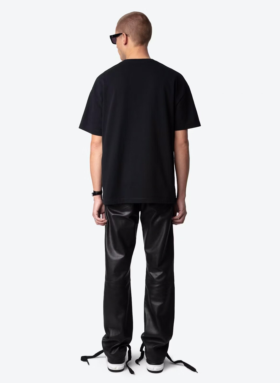 Tee-shirt ample col rond sérigraphié en coton teddy ZADIG&VOLTAIRE Noir